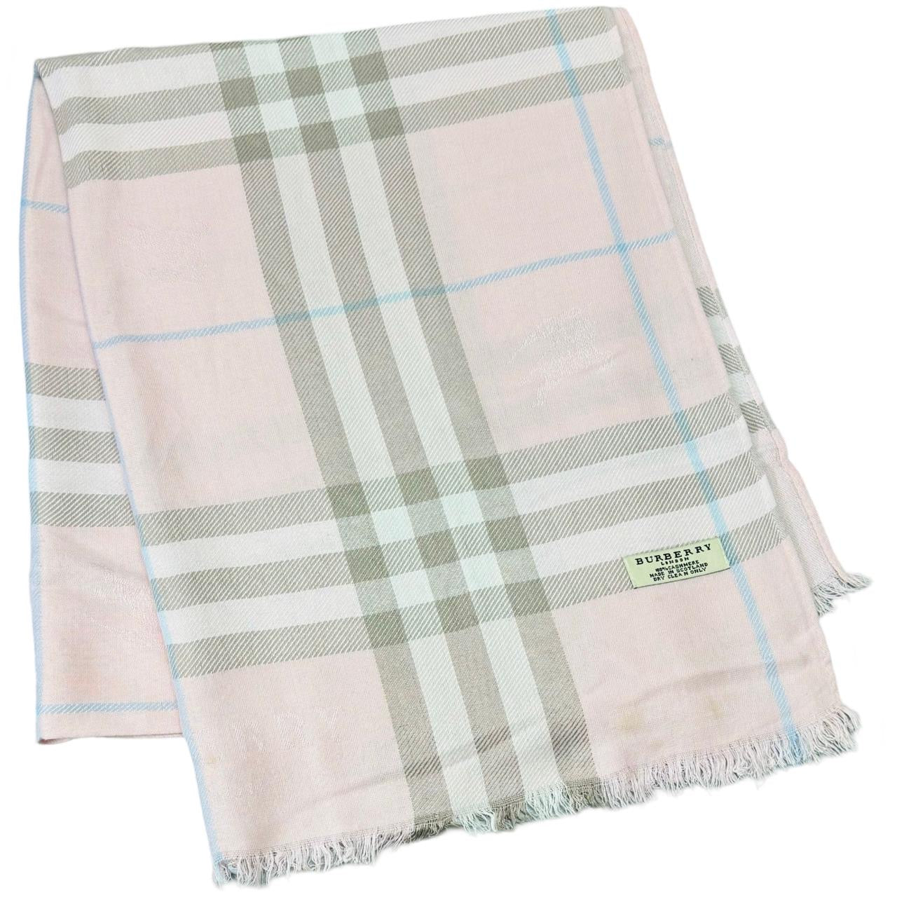 Burberry Pink Nova Check Shawl - 100% Cashmere/Wool (0026)