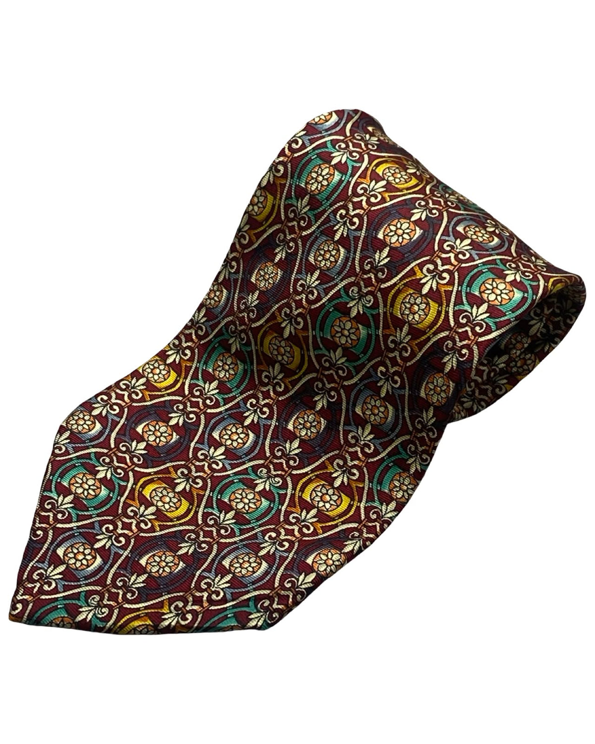Christian Dior - Burgundy & Gold Paisley Pattern