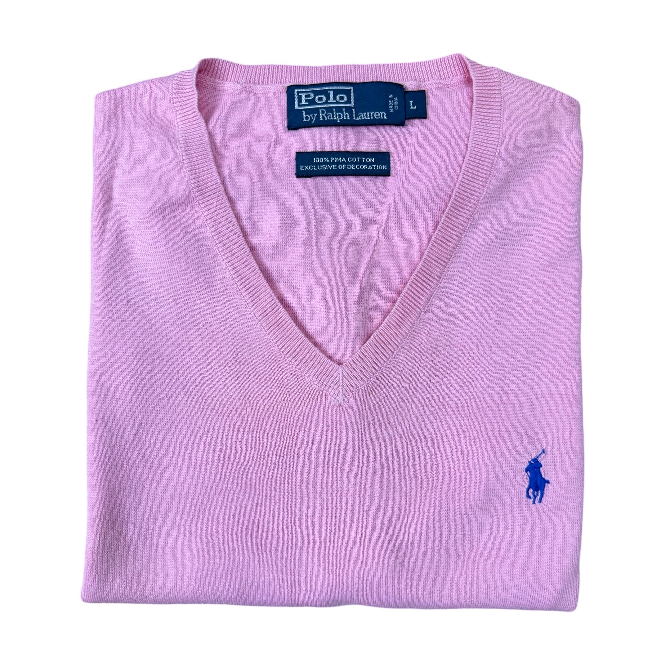 Ralph Lauren Light Pink V-Neck Vest | Medium