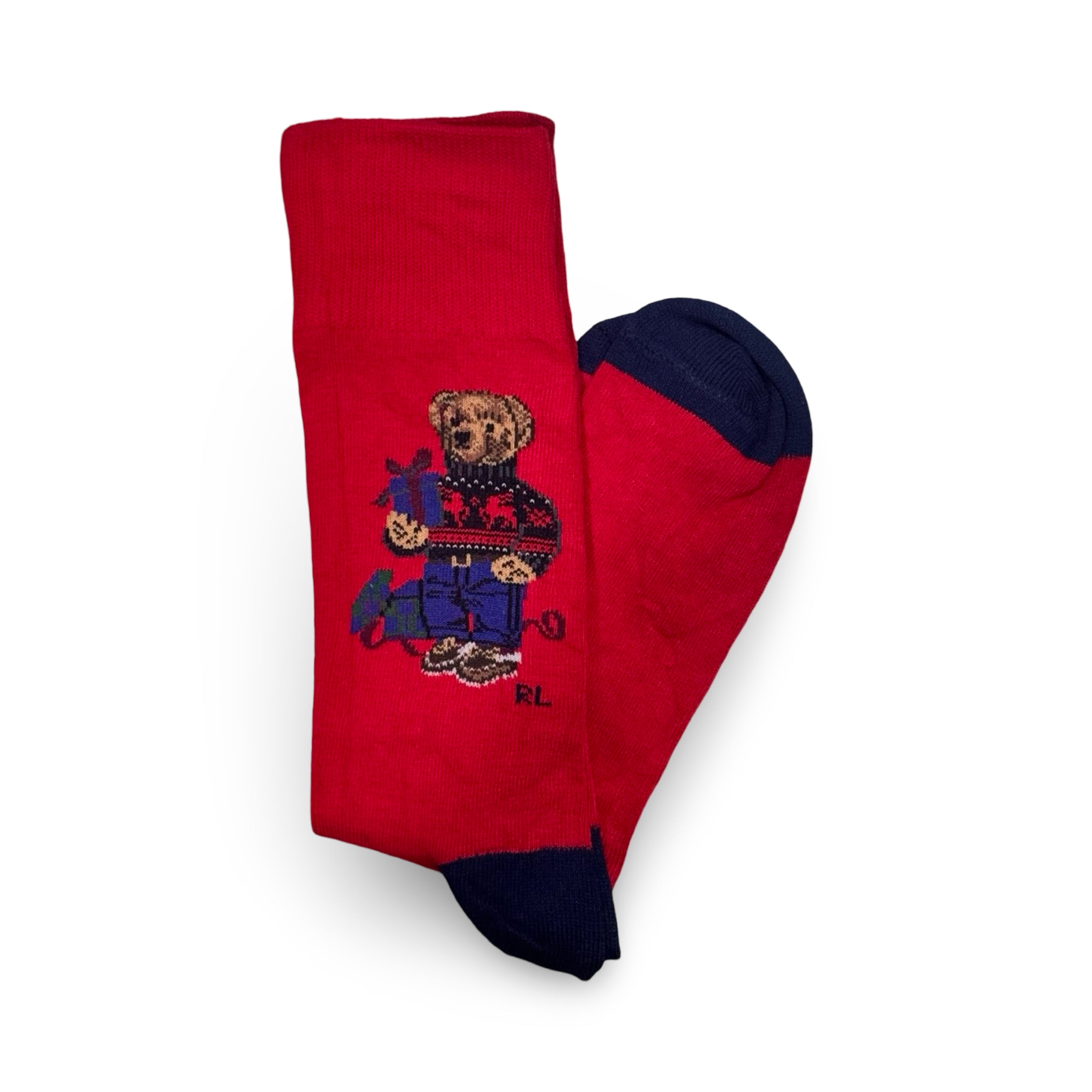 Polo Ralph Lauren Red Festive Bear Socks