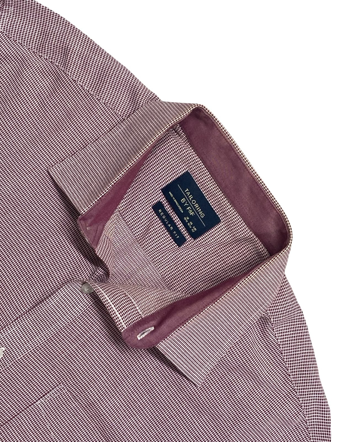 F&F Burgundy Gingham Check Button-Down Shirt