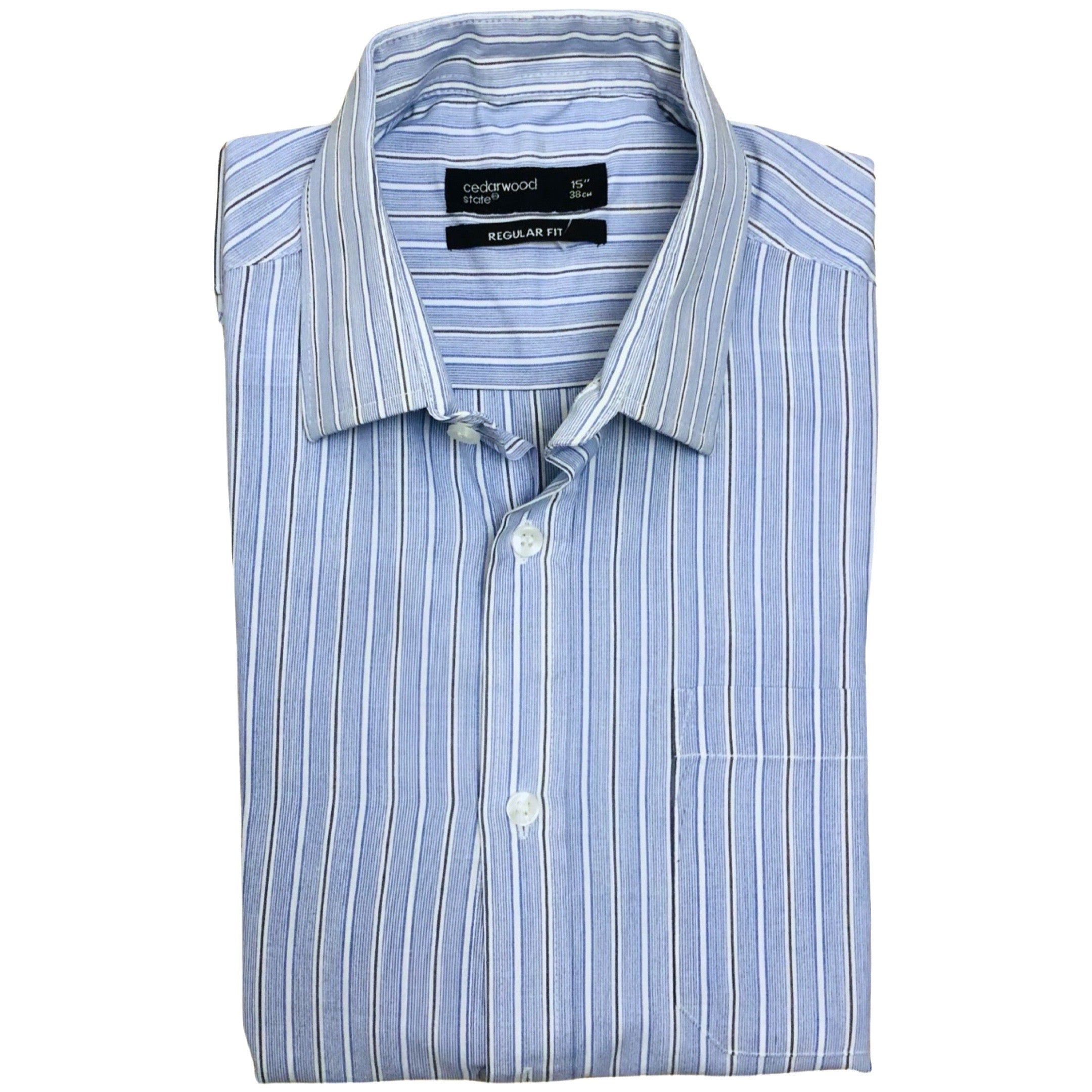 Cedar Wood State Sky Blue & Black Stripes  Small | Clearance Sale