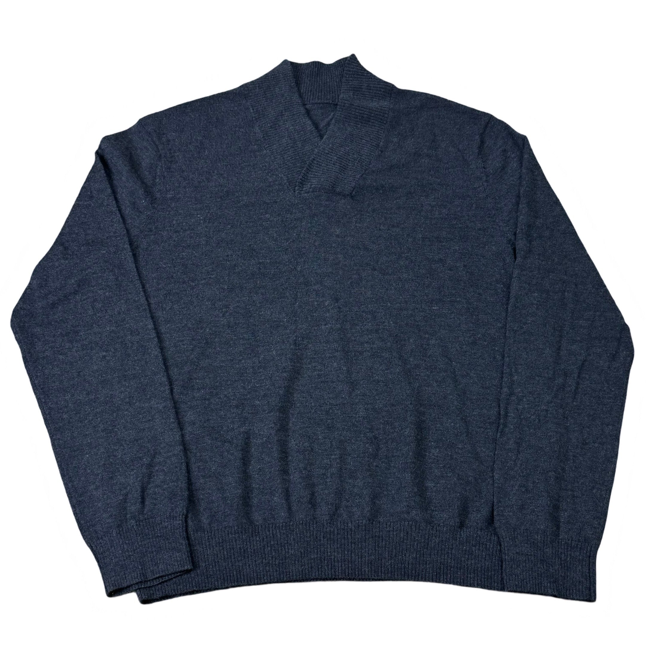 Shawl Collar Charcoal Merino Wool | Medium
