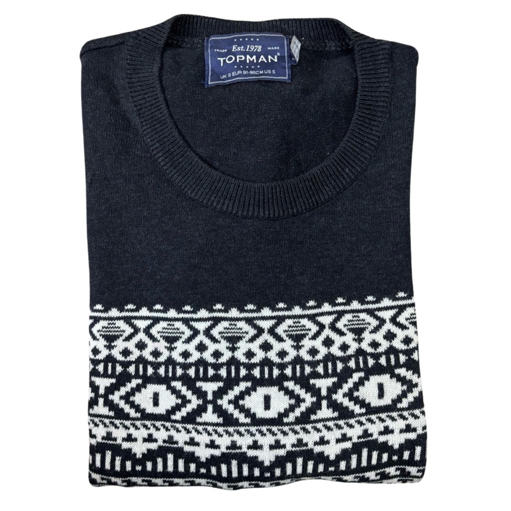 TOPMAN Dark Grey Crew Neck | Small
