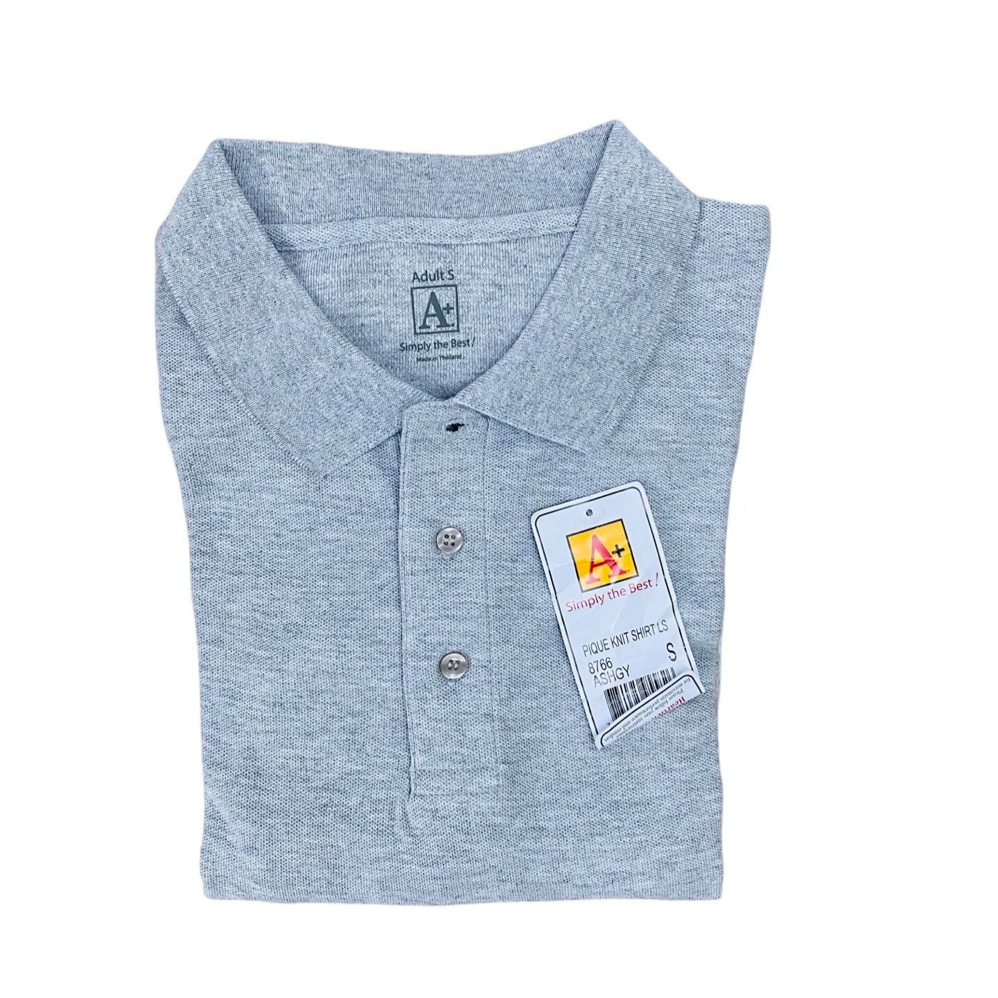 Adults - Ash grey Winter Polo - Small [Chest 18.5”]