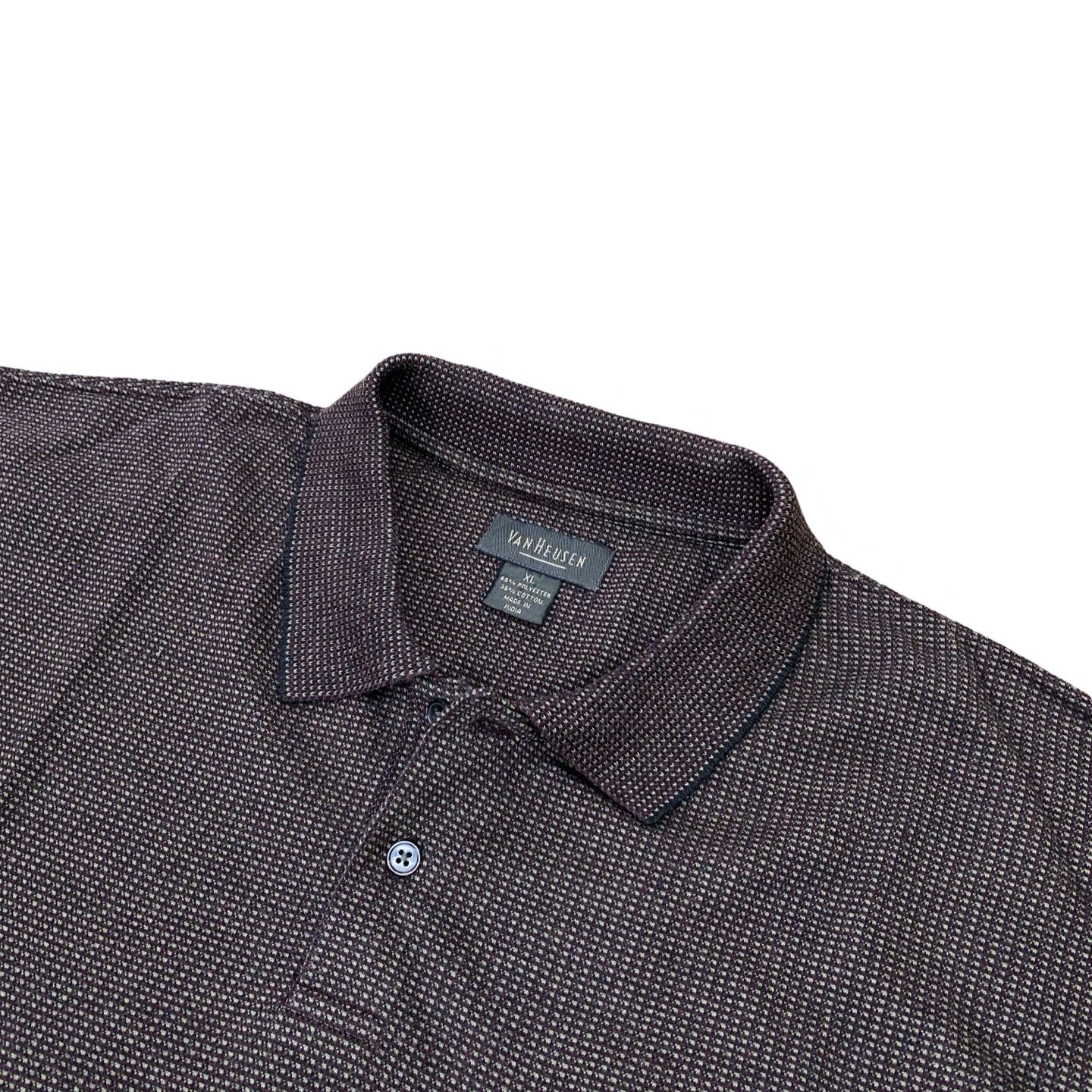 Van Heusen - Brown textured Winter Polo - Large [Chest 24.5”]