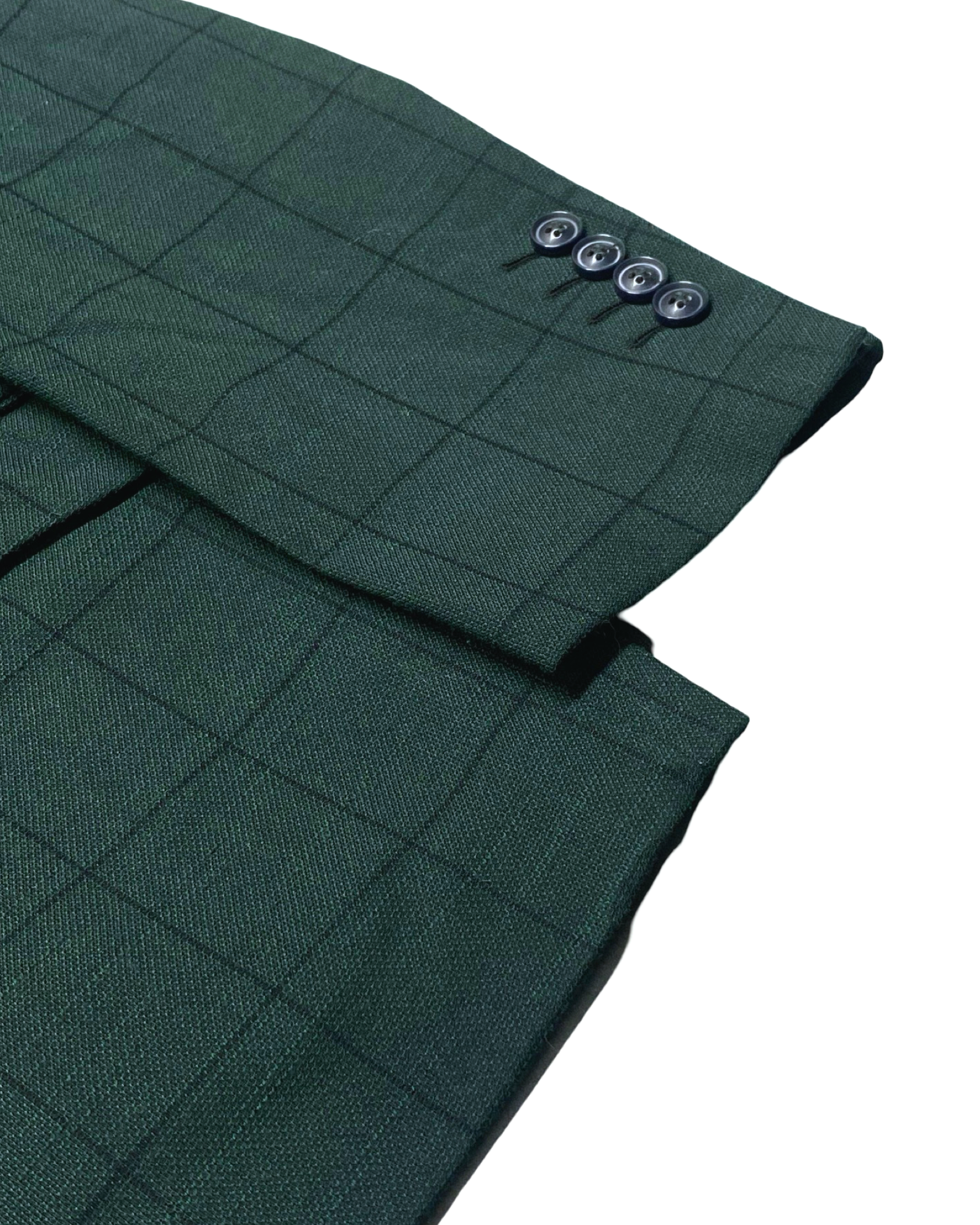 Ewtex Dark Green Windowpane Check Blazer | Size Medium | Chest 23”