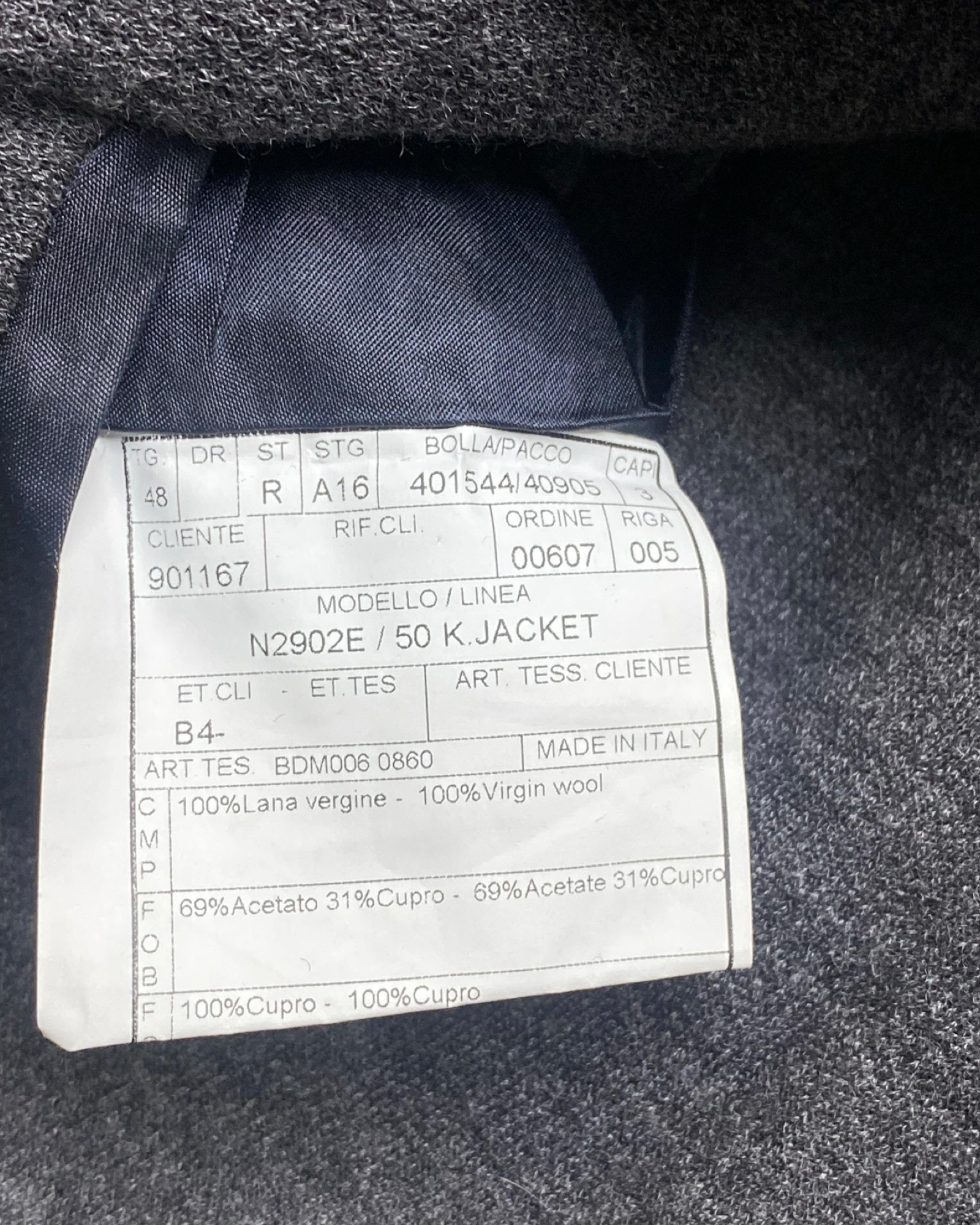 Bogliolo Milano Grey Virgin Wool Blazer | Size Medium