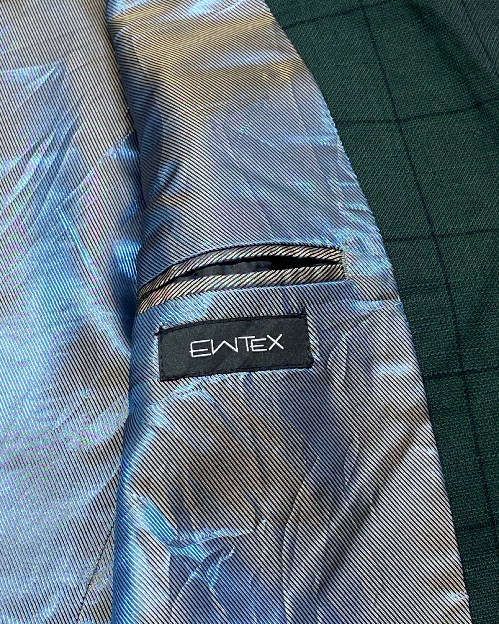Ewtex Dark Green Windowpane Check Blazer | Size Medium | Chest 23”