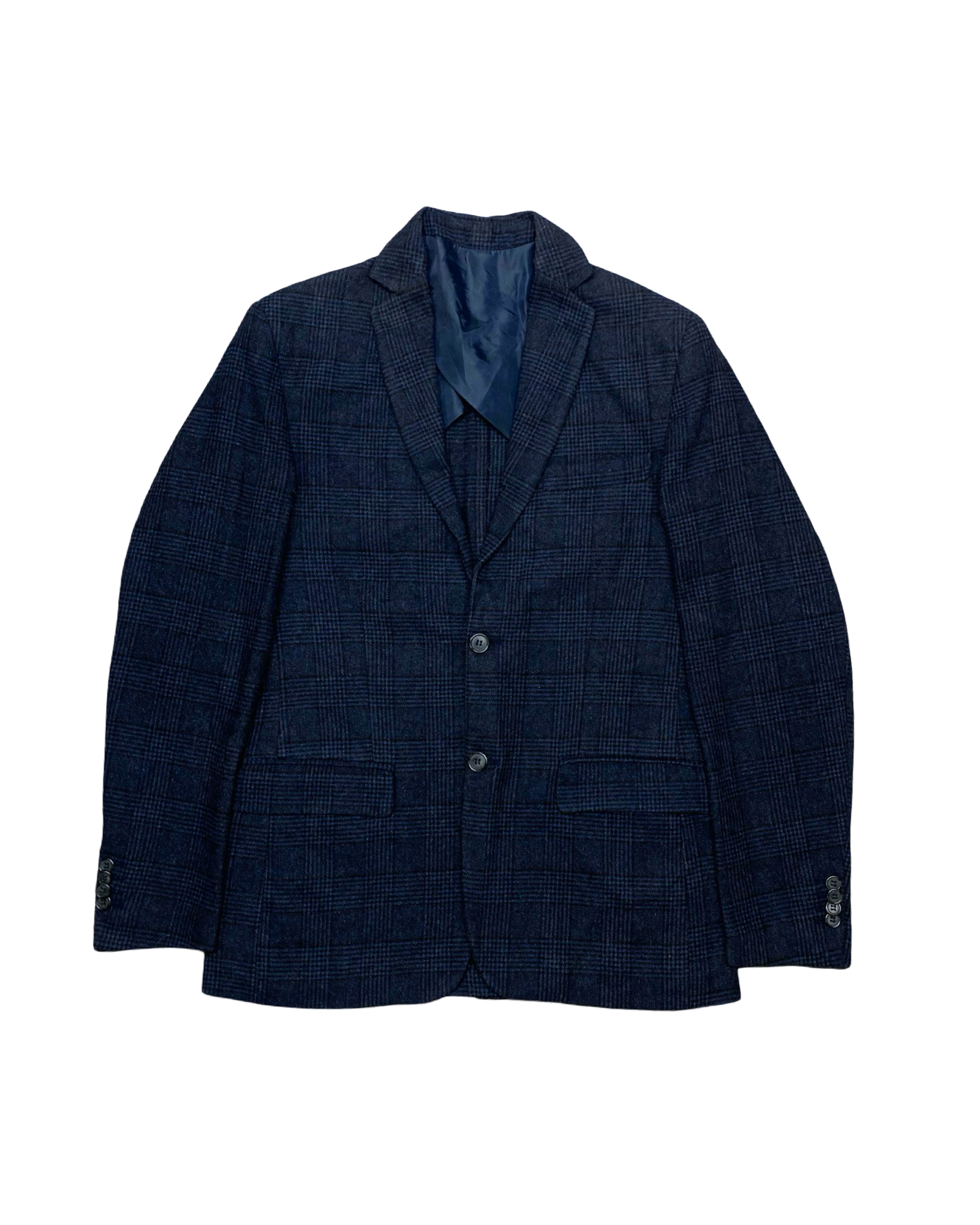 C&S Cotton & Silk Navy Plaid Blazer | Size 46