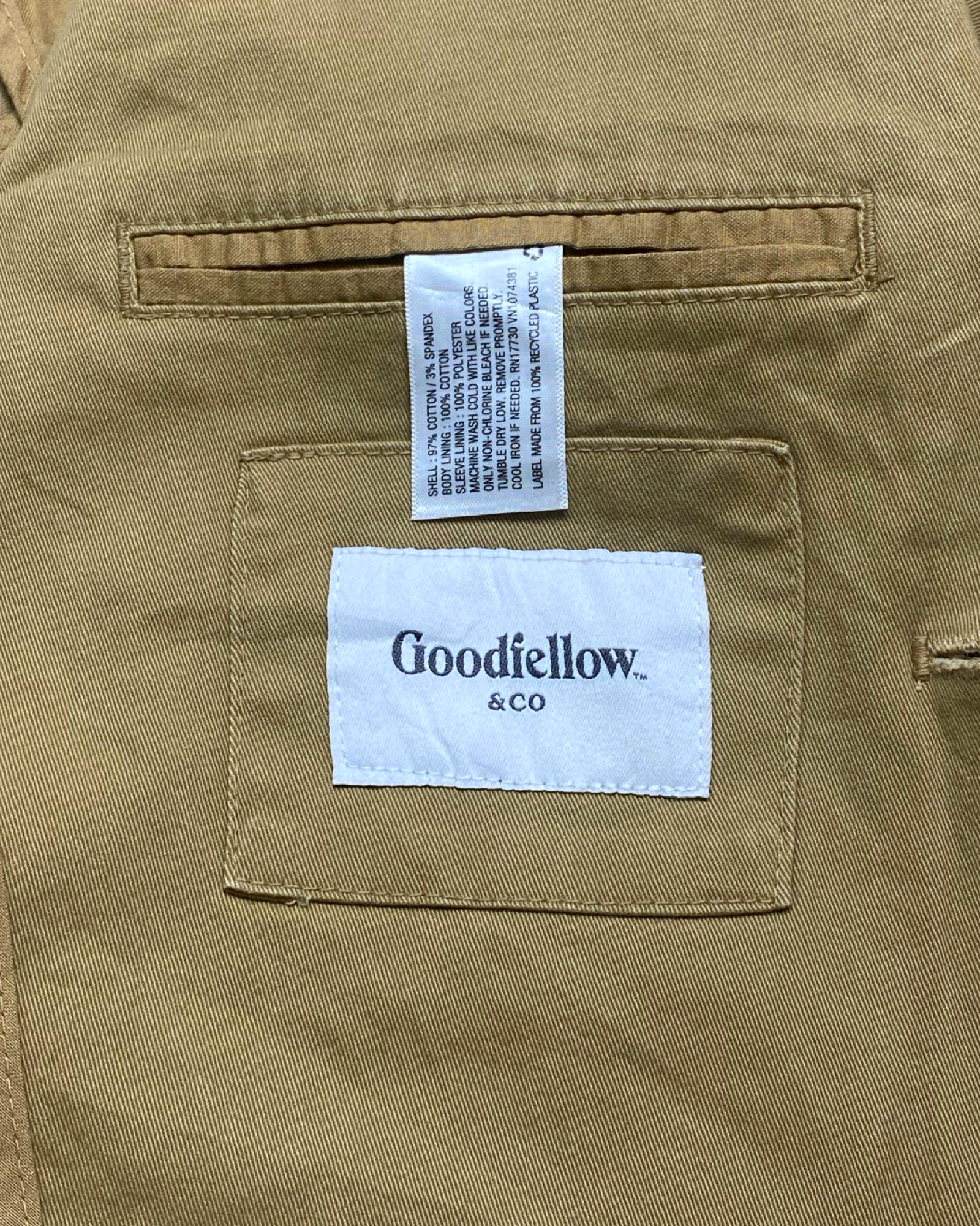 Goodfellow & Co Sand Beige Casual Blazer | Small | Chest 20.5”