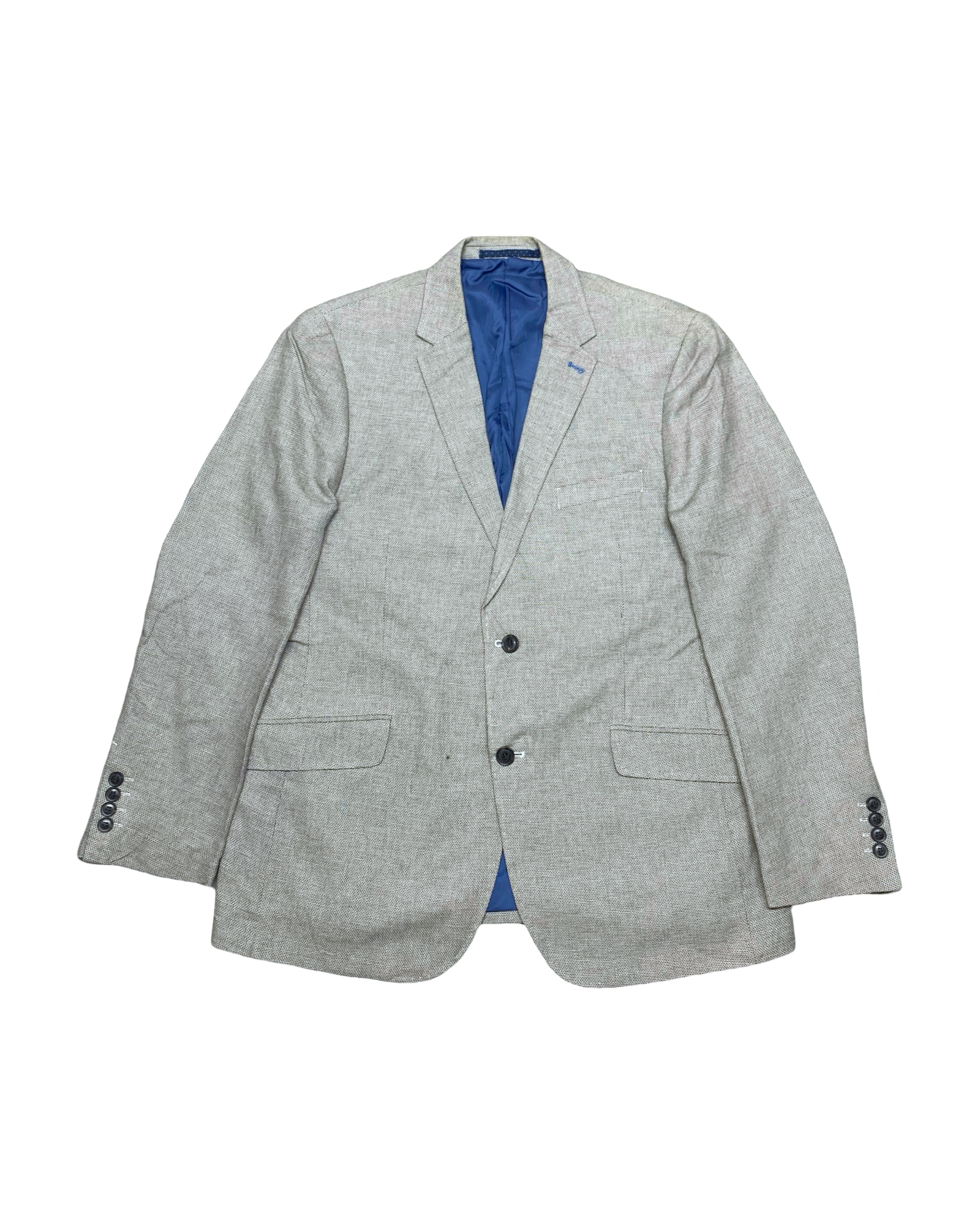 M&S Light Grey Cotton Blend Blazer | Size Medium | Chest 22”
