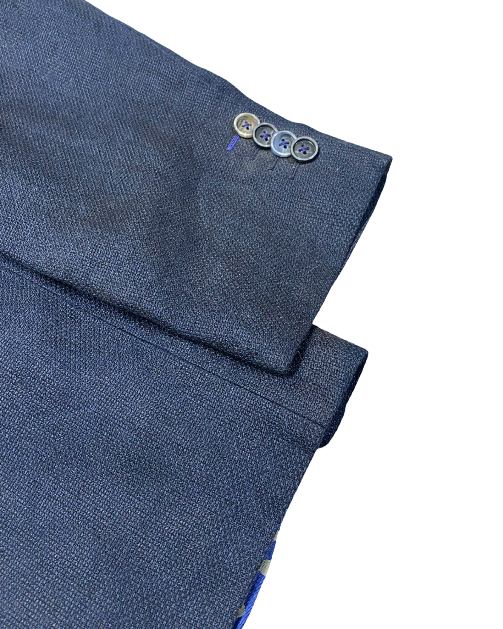 Angelico Navy Linen Blazer | Size Large | Chest 24”