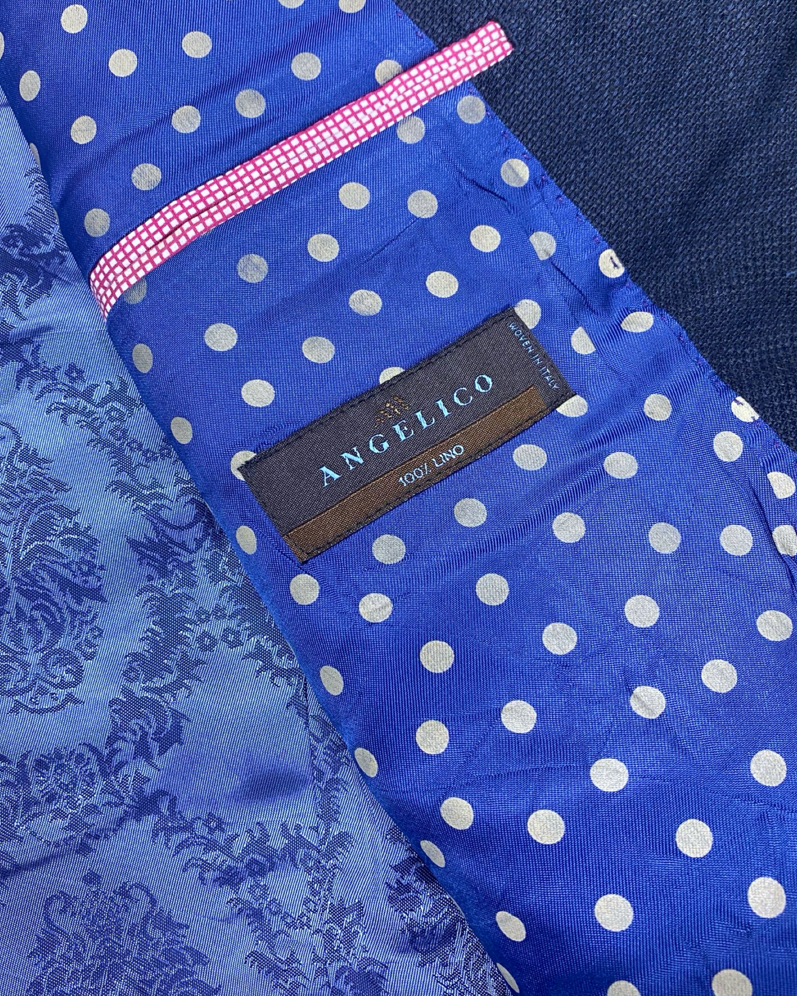 Angelico Navy Linen Blazer | Size Large | Chest 24”