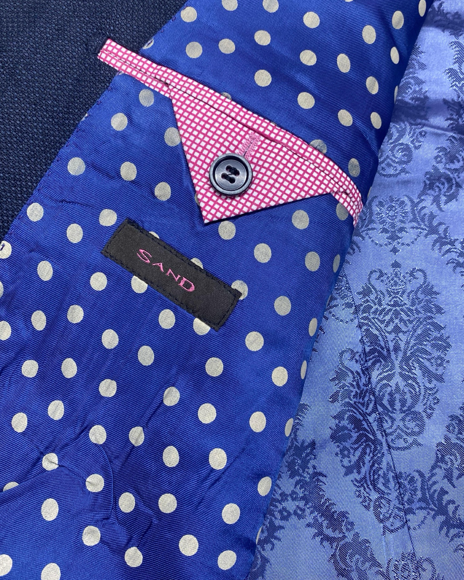 Angelico Navy Linen Blazer | Size Large | Chest 24”
