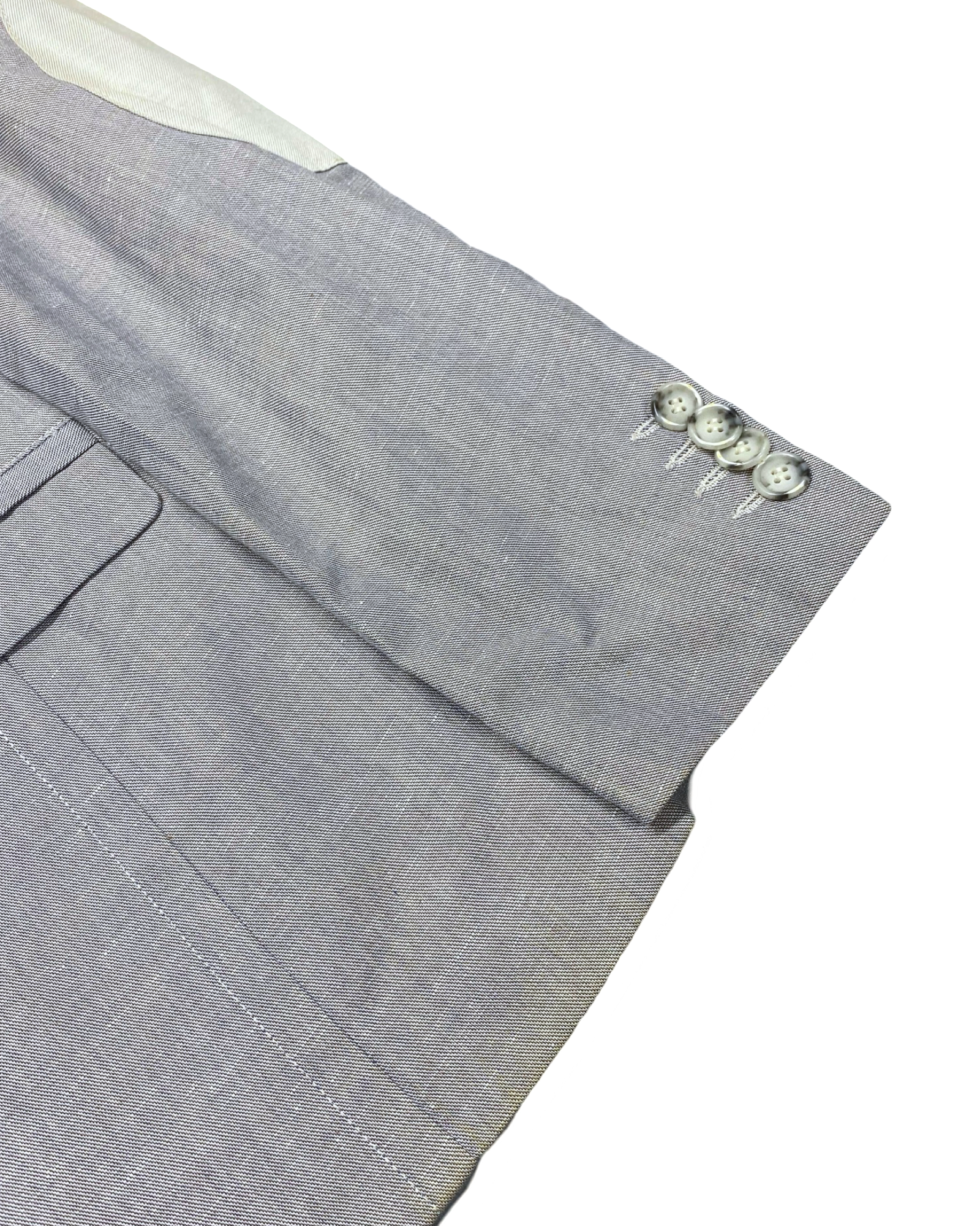 Sonny Bono Light Gray Cotton-Linen Blazer | Size 52 (Medium) | Chest 22”