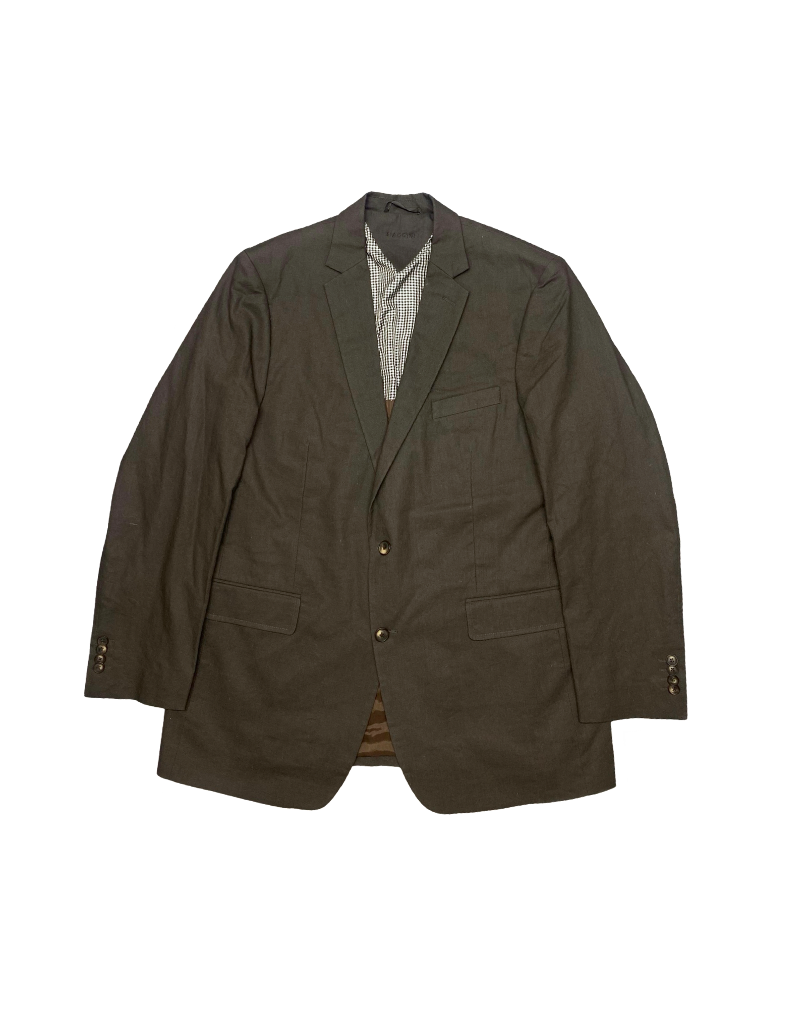 Biaggini Earthy Brown Linen Blazer | Size 54 | Large