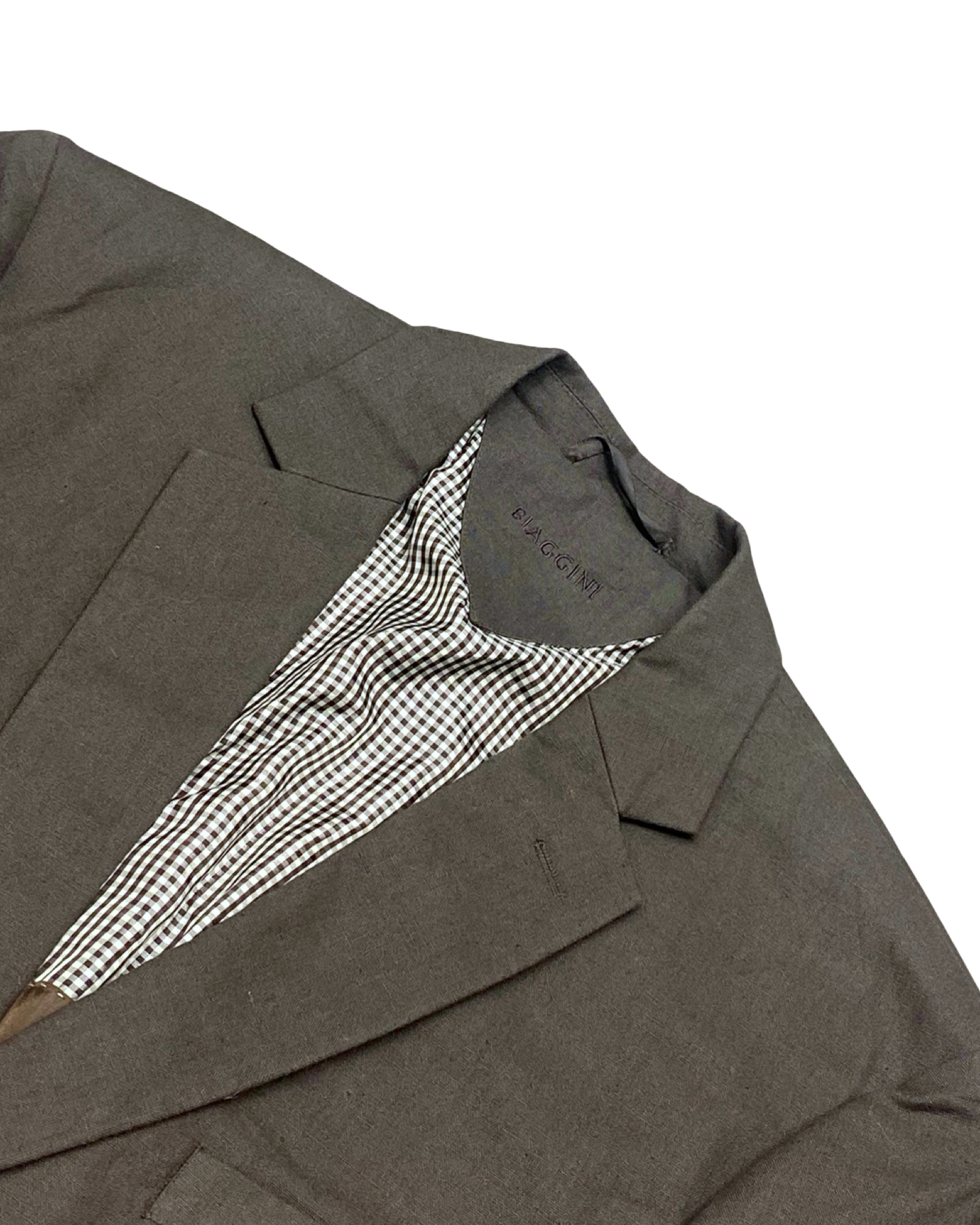 Biaggini Earthy Brown Linen Blazer | Size 54 | Large