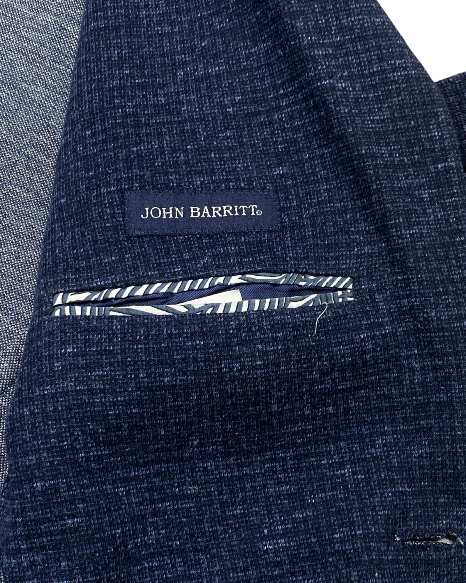 John Barritt Navy Blue Unstructured Blazer | Size Medium