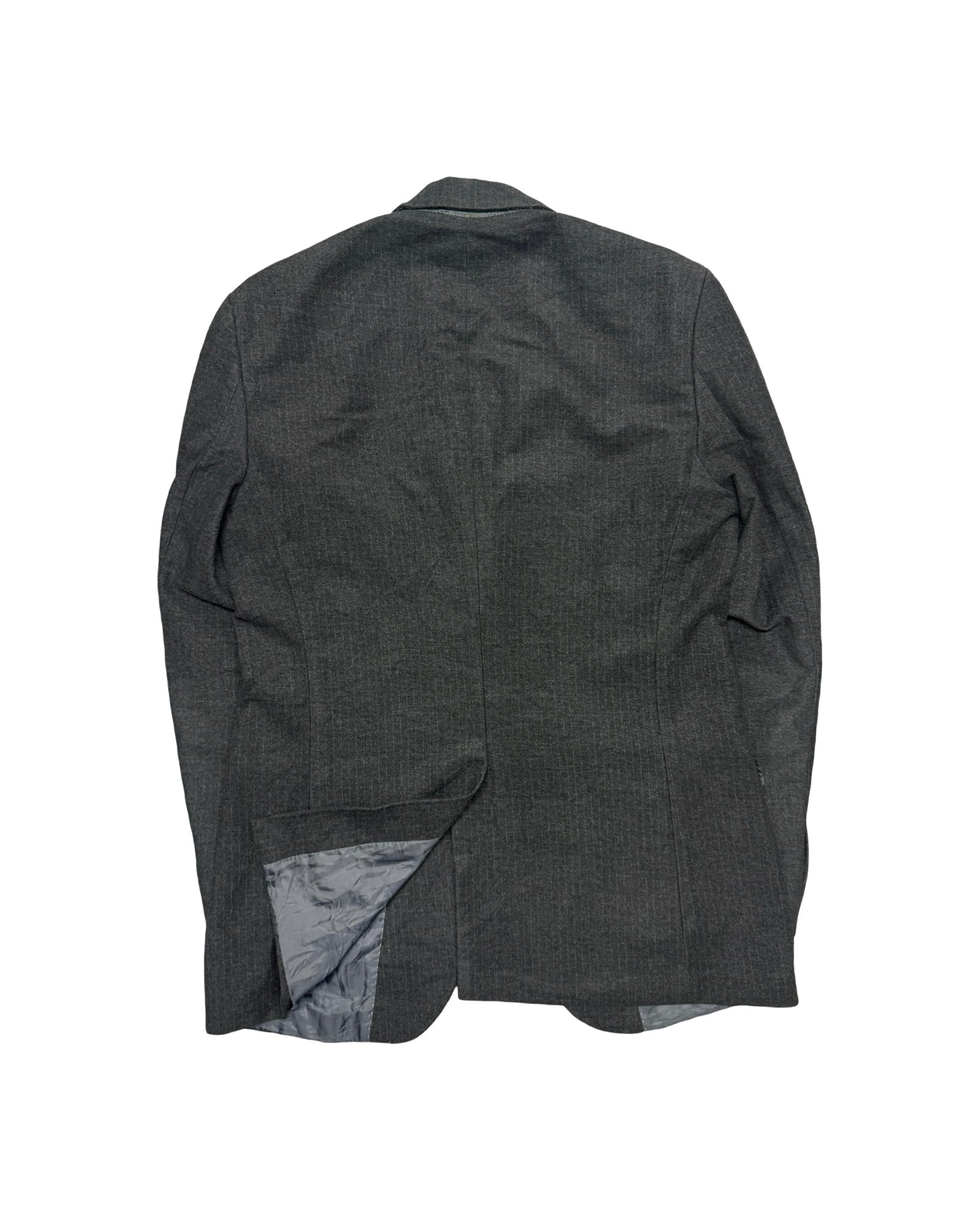 Marco Polo Grey Pinstripe Wool Blend Blazer | Size Medium/Large