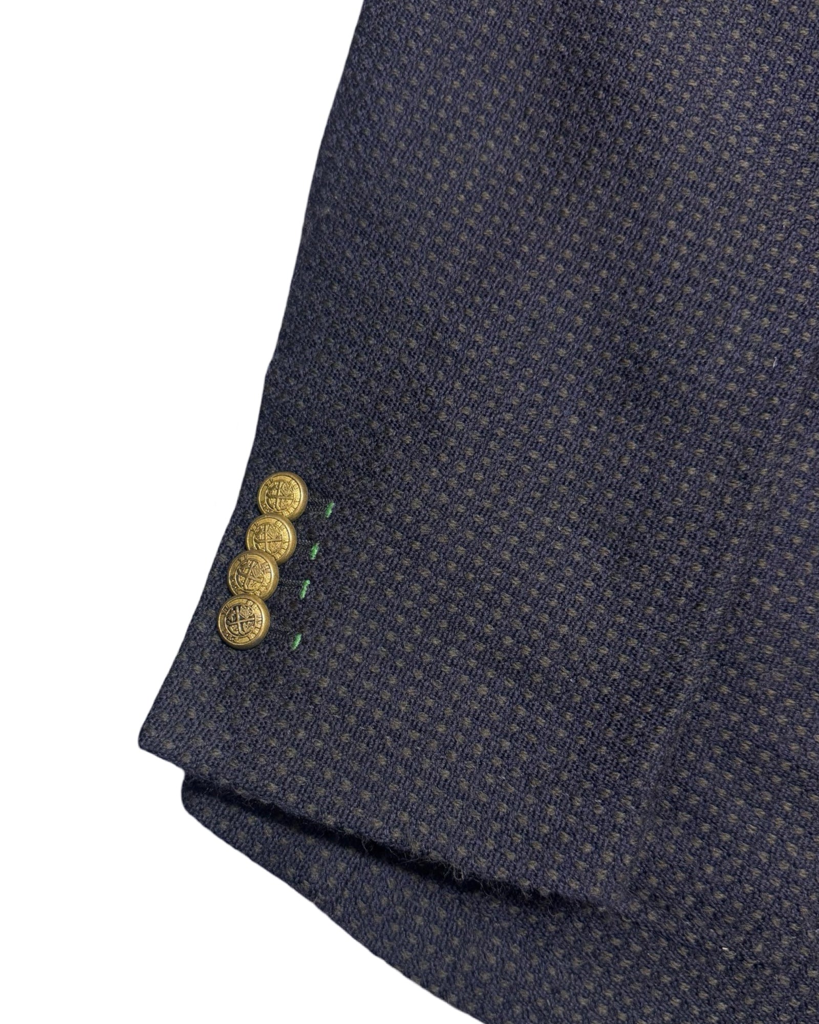 Manuel Ritz Blue/Brown Knitted Blazer | Size 48 (Small/Medium)