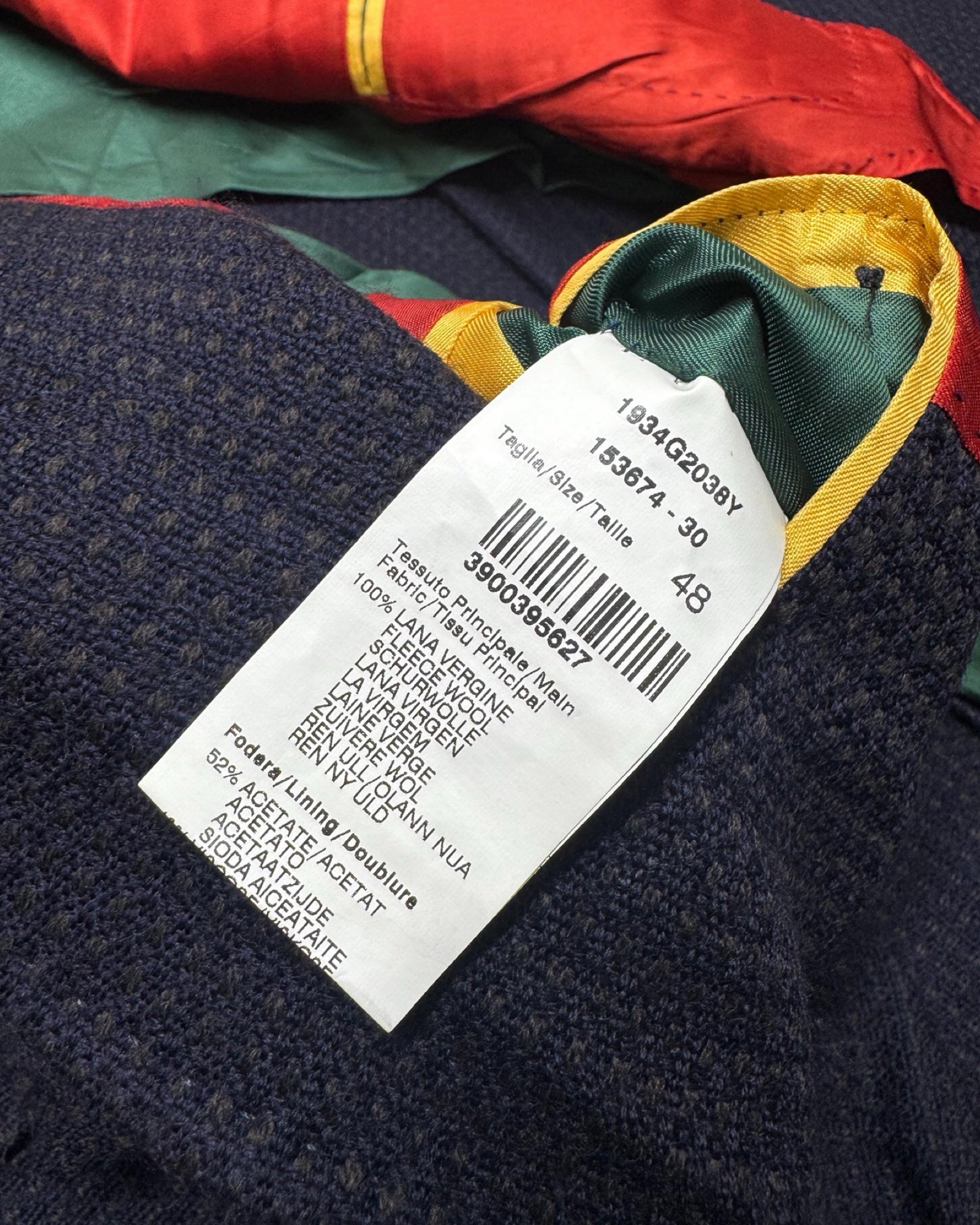 Manuel Ritz Blue/Brown Knitted Blazer | Size 48 (Small/Medium)