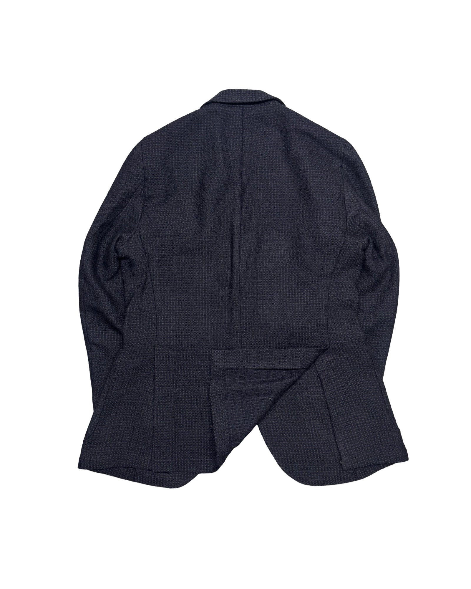 Manuel Ritz Blue/Brown Knitted Blazer | Size 48 (Small/Medium)