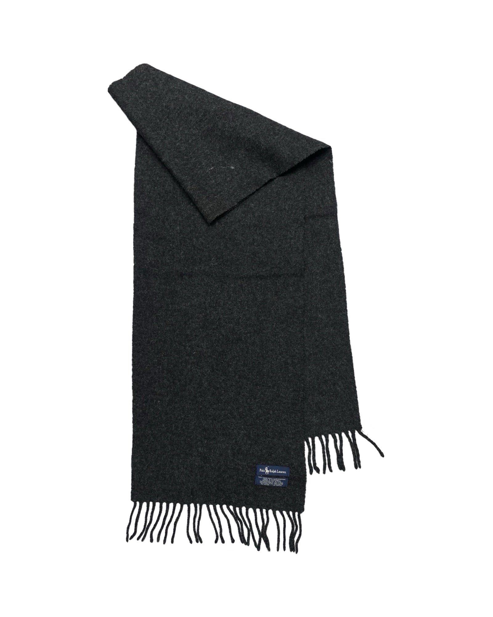 Polo Ralph Lauren Dark Charcoal Wool Scarf (0122) – 100% Wool