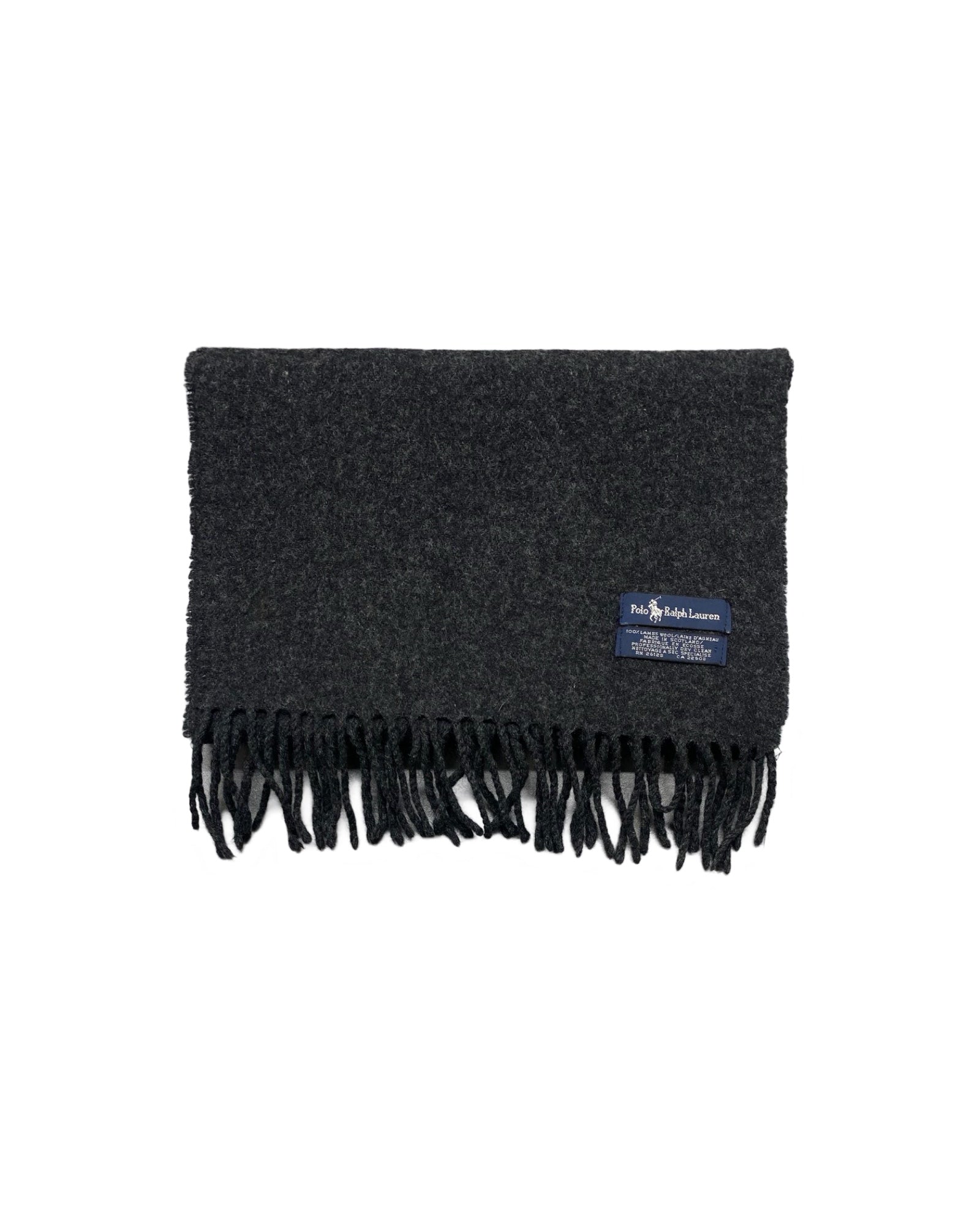 Polo Ralph Lauren Dark Charcoal Wool Scarf (0122) – 100% Wool