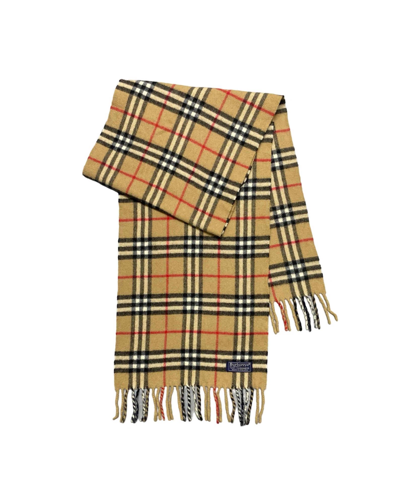 Burberry Vintage Camel Check Cashmere Scarf (0072)
