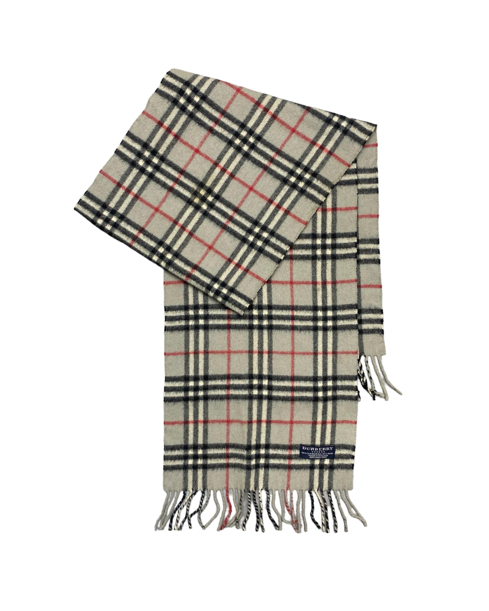 Burberry Classic Check Cashmere Wool Scarf | Light Grey (0073)
