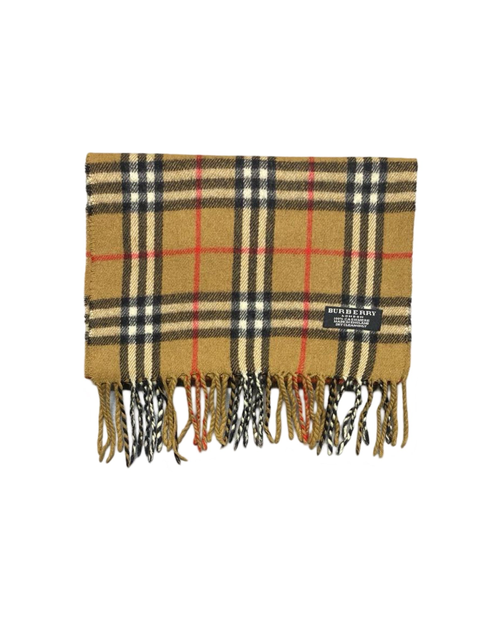 Burberry 100% Cashmere Camel Nova Check Scarf (0095)