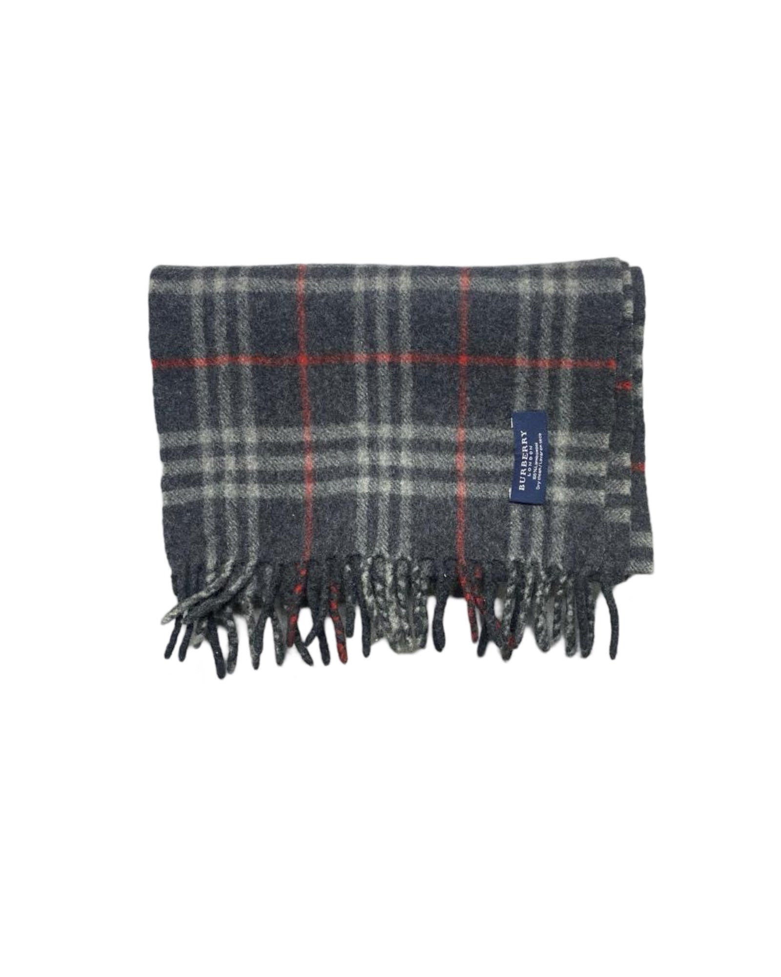 Burberry Grey Tartan Check Scarf (0104) – 100% Lambswool