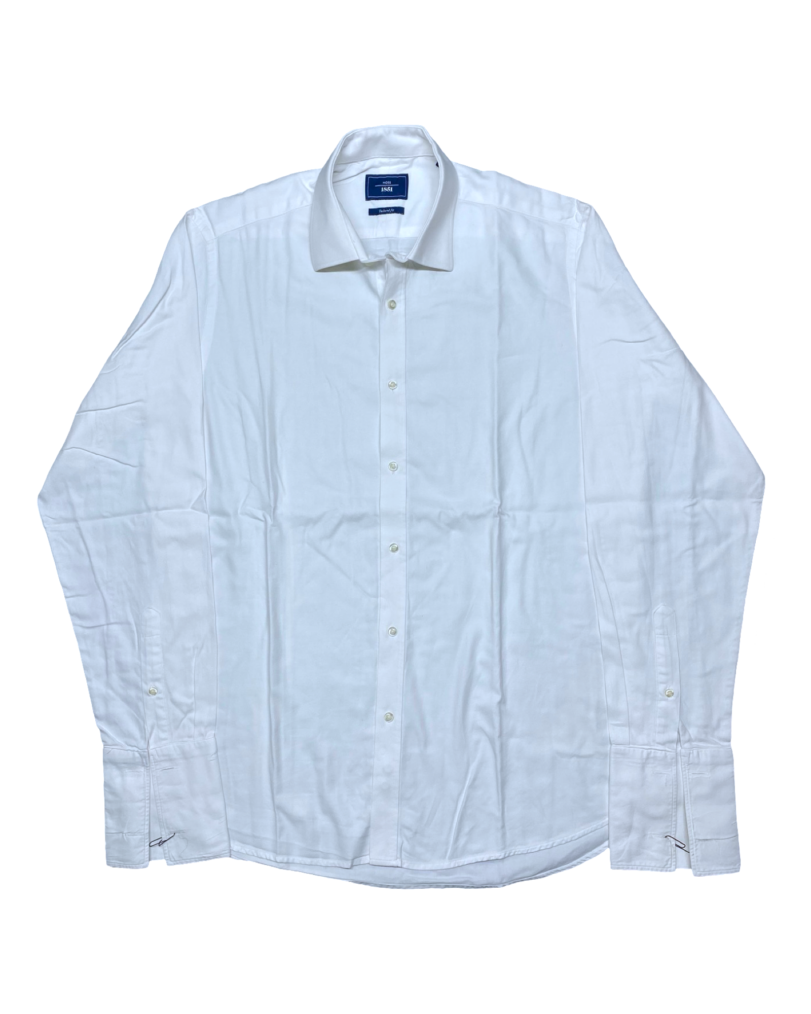 Moss 1851 White Tailored Fit Shirt | Chest 23” | Large