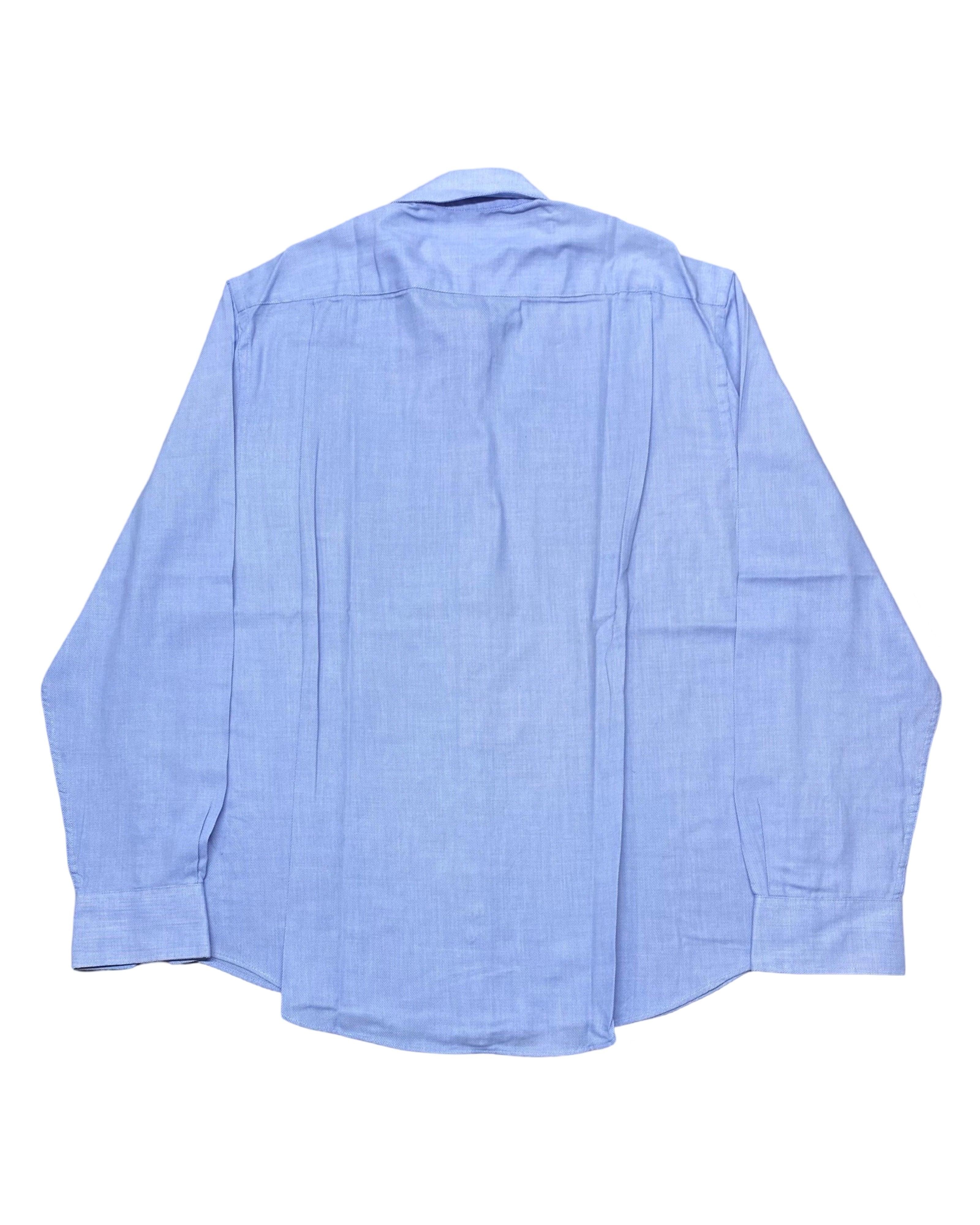 George Light Blue Long-Sleeve Button-Up Shirt | Chest 23” | Large