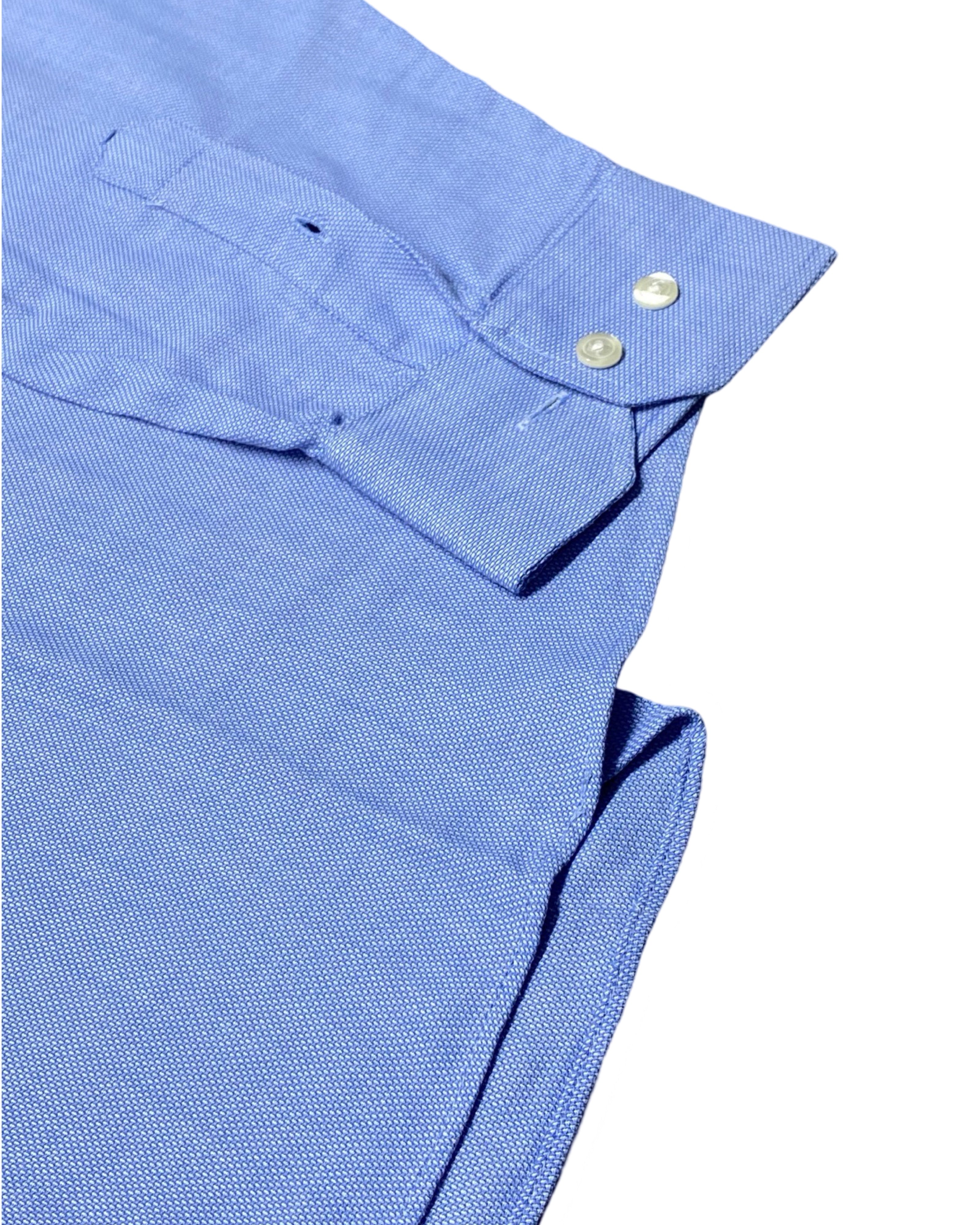 George Light Blue Long-Sleeve Button-Up Shirt | Chest 23” | Large