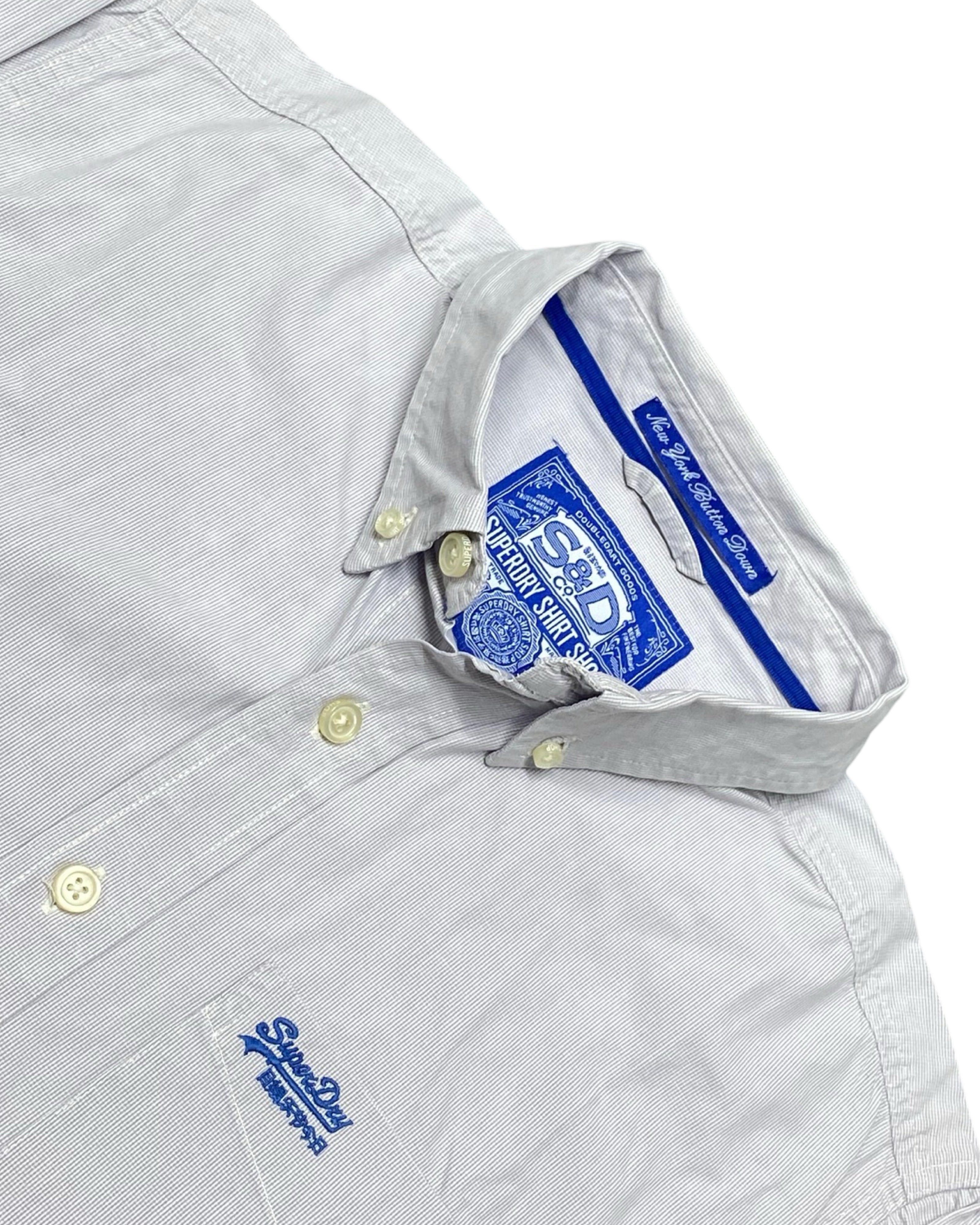 Superdry Light Blue Micro-Check Shirt | Chest 21.5” | Medium