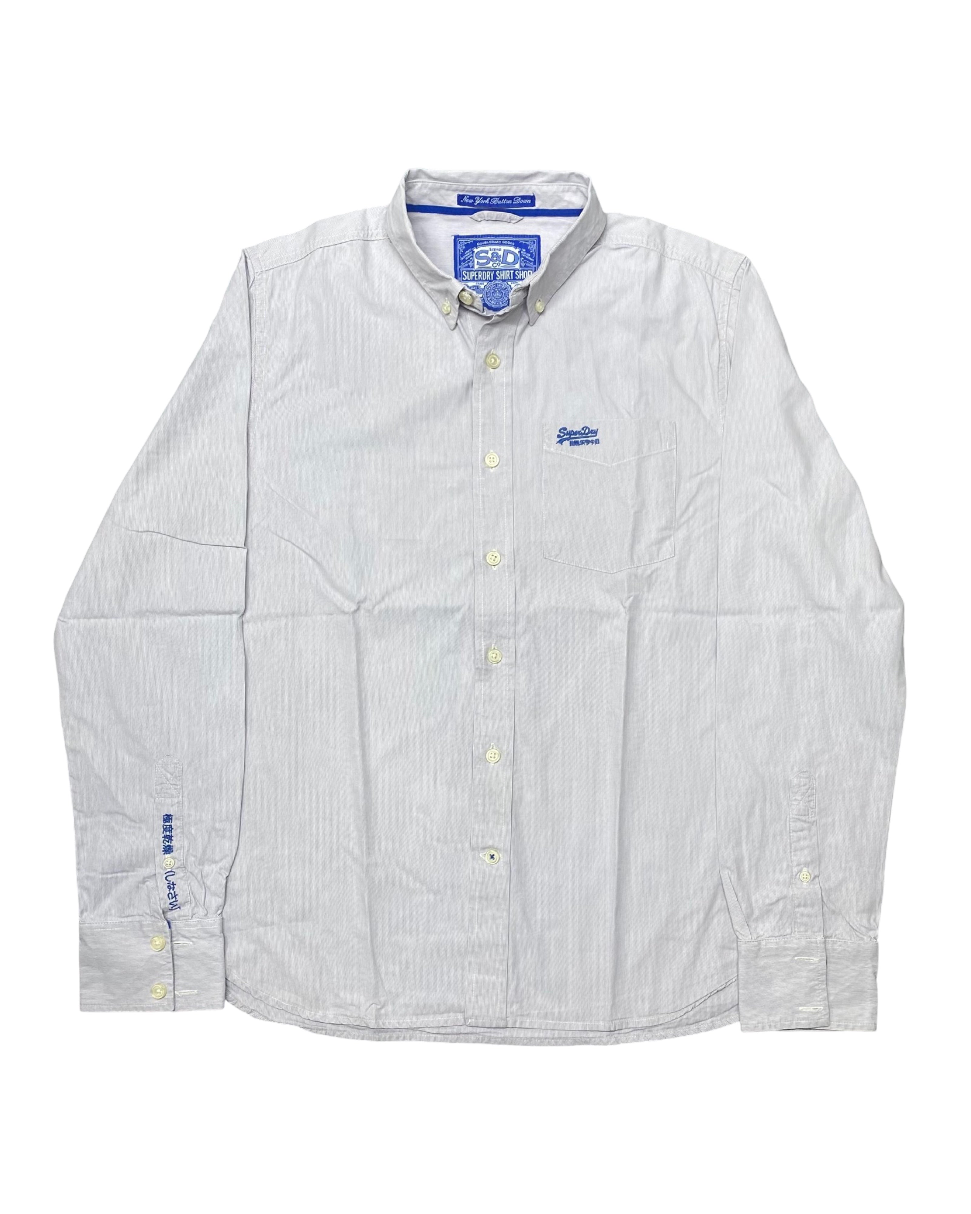 Superdry Light Blue Micro-Check Shirt | Chest 21.5” | Medium