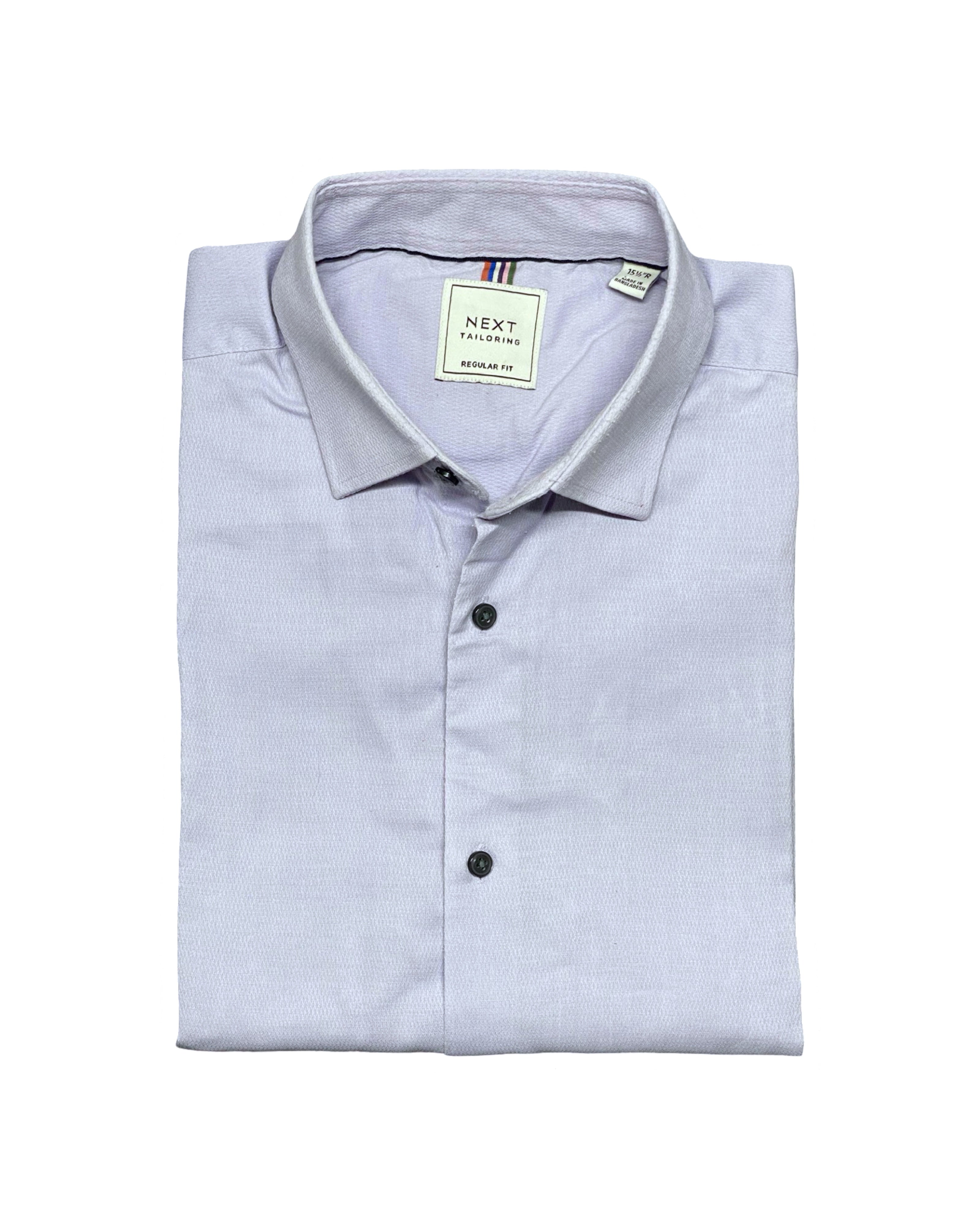 NEXT Tailoring Lilac Textured Long-Sleeve Shirt | Chest 22” | Medium