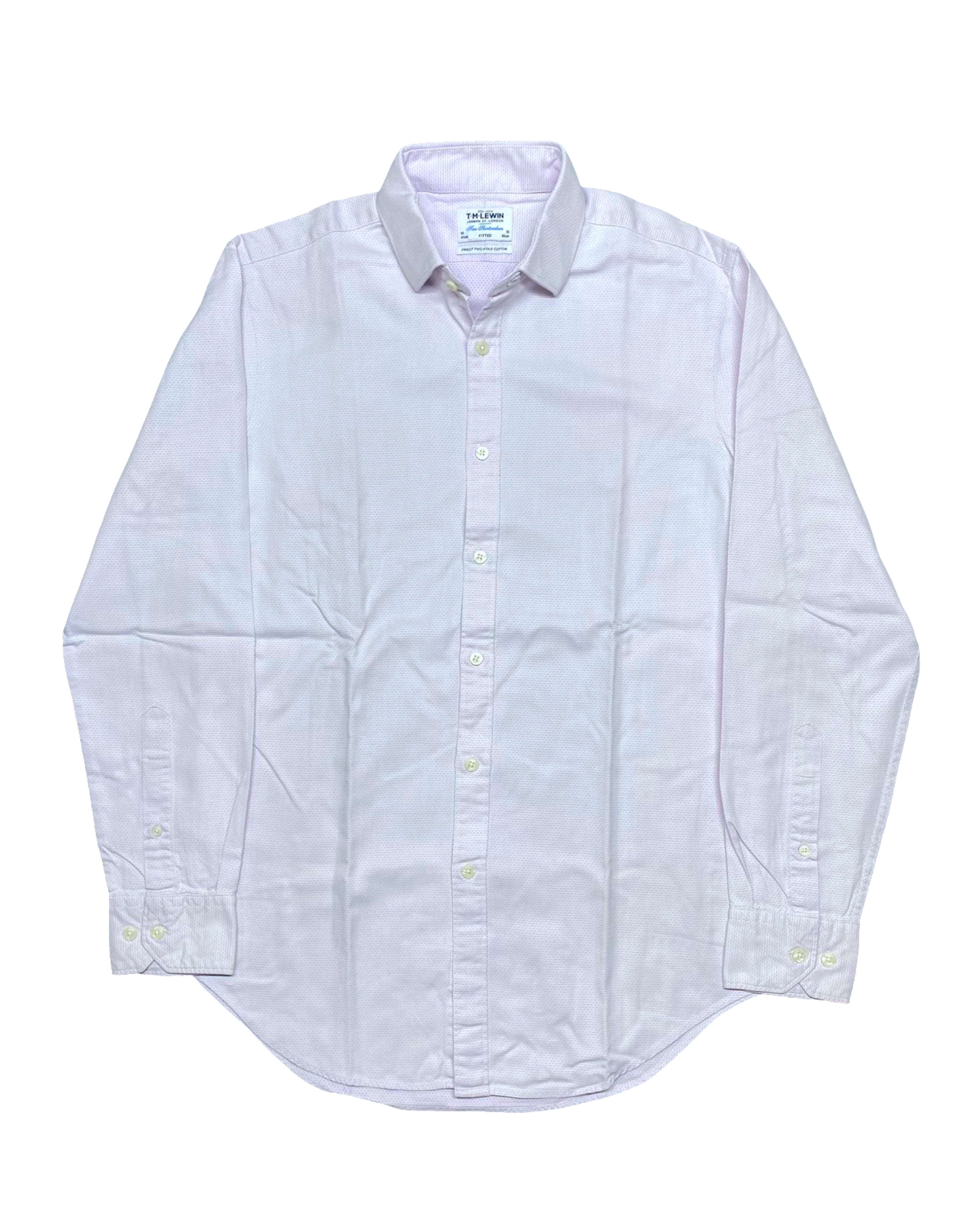T.M. Lewin Pink Micro-Pattern Fitted Shirt | Chest 21” | Medium