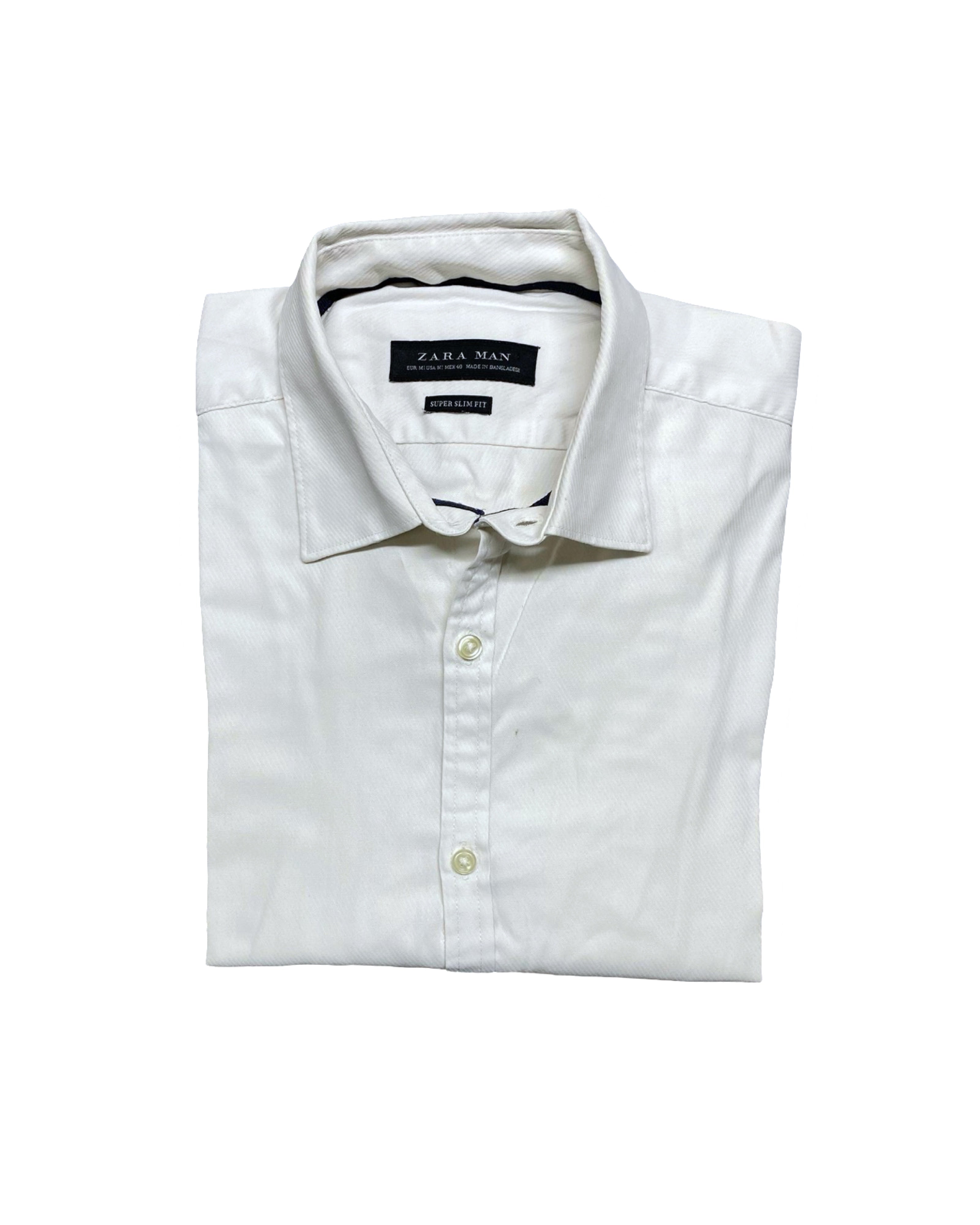 Zara Man White Classic Oxford Shirt | Chest 20.5” | Medium