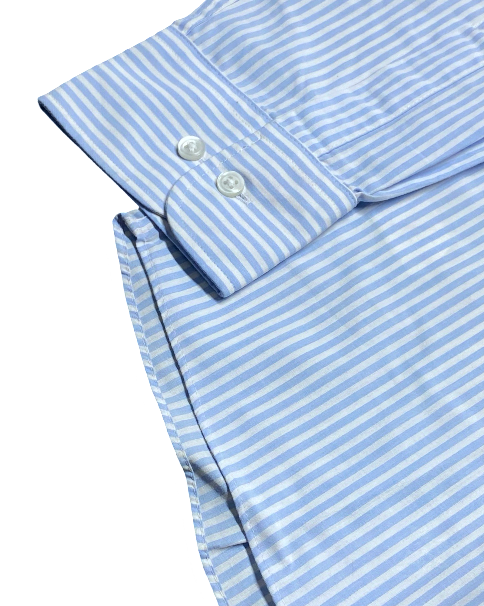 M&S Blue & White Striped Cotton Shirt | Chest 24.5” | Large