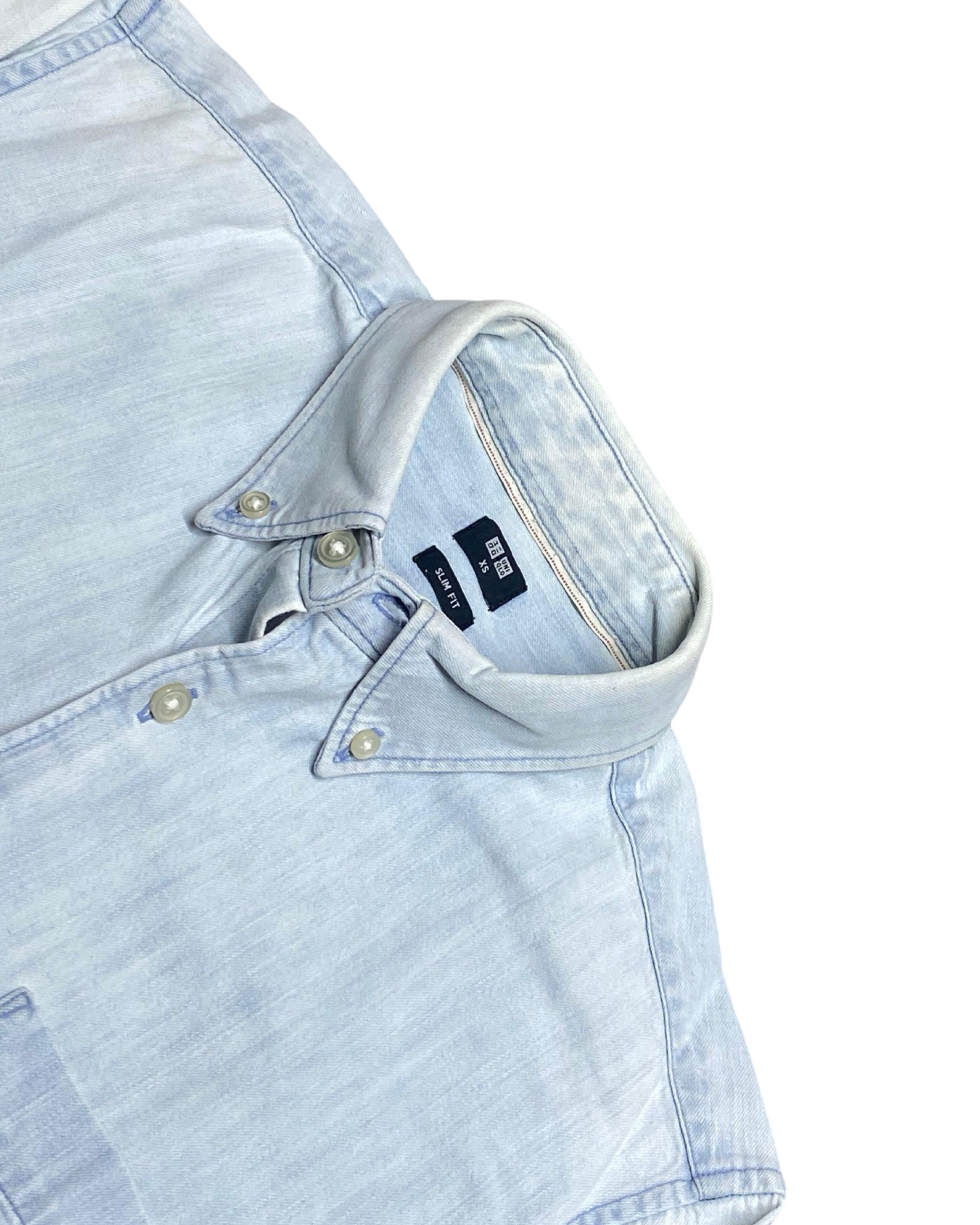 Uniqlo Light Wash Denim Shirt | Chest 18.5” | Small