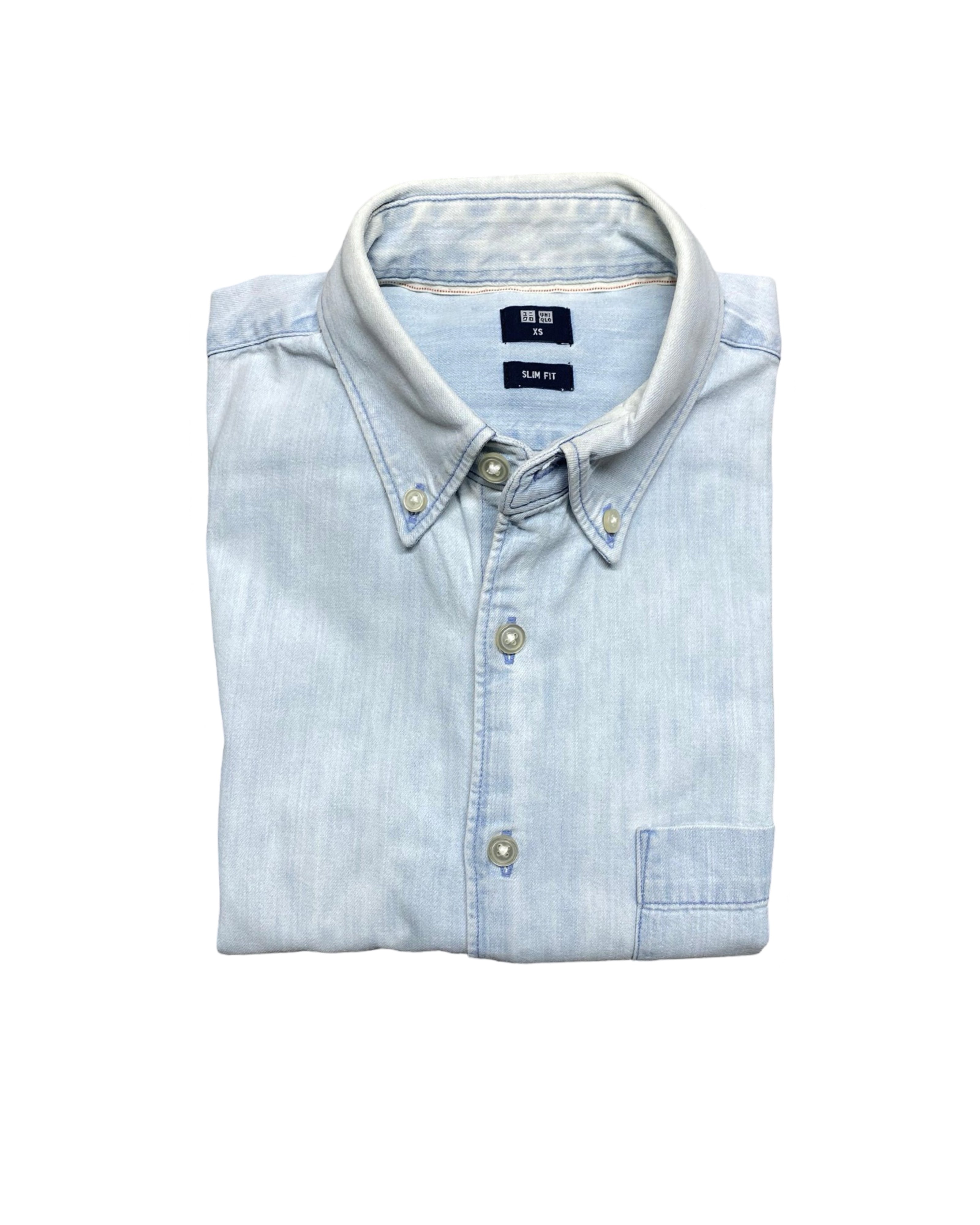 Uniqlo Light Wash Denim Shirt | Chest 18.5” | Small
