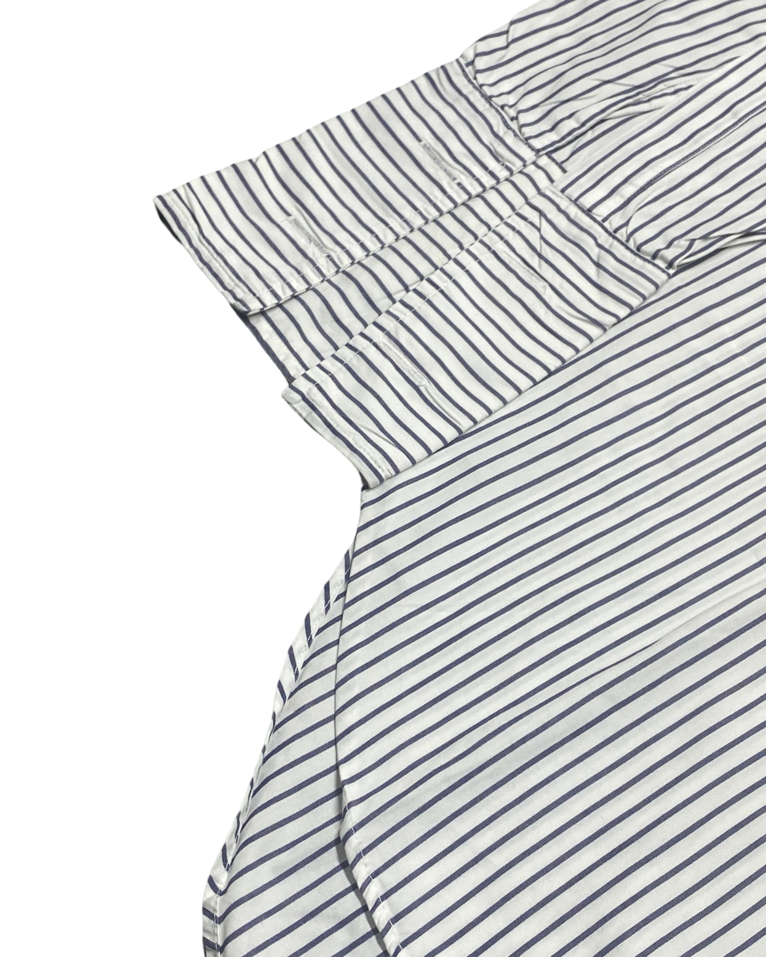 T.M. Lewin Navy Stripe Regular Fit Shirt | Chest 24.5” | Large