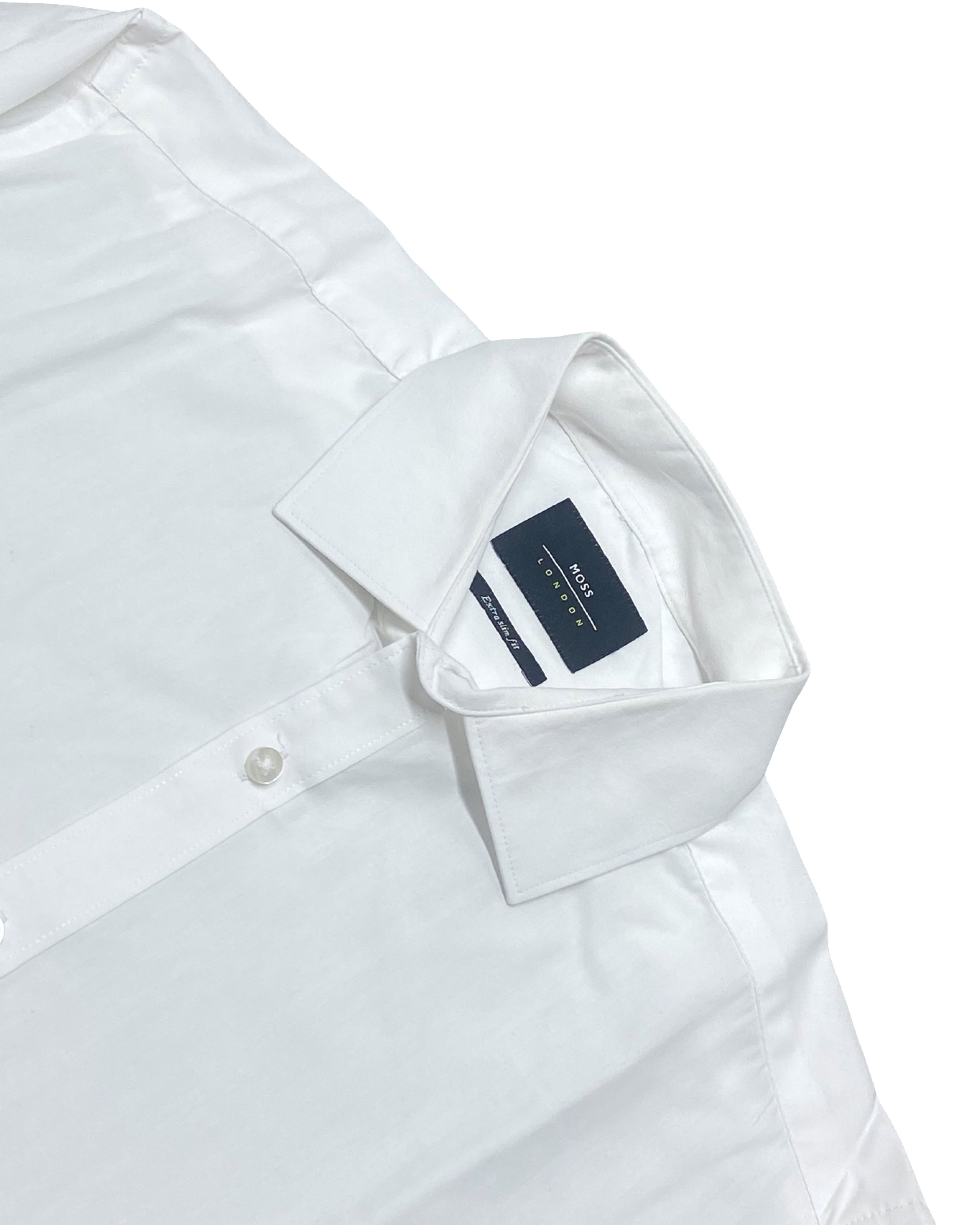 Moss London White Extra Slim Fit Shirt | Chest 20.5” | Medium