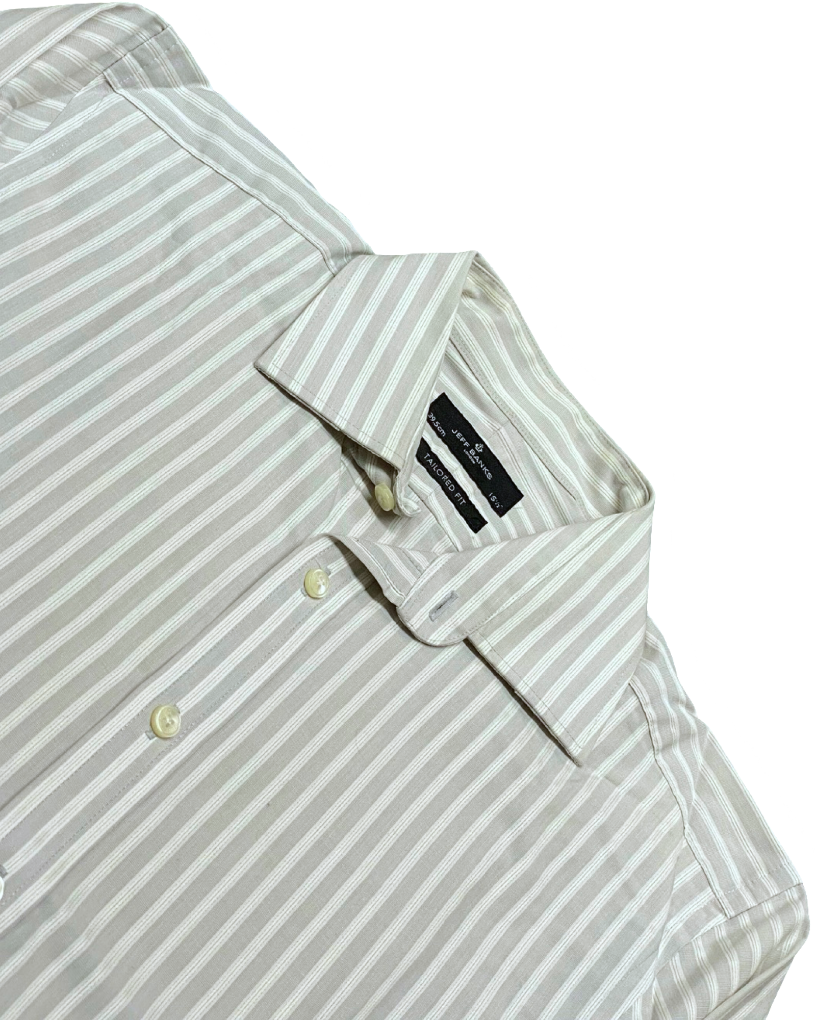 Jeff Banks Striped Button-Up Shirt | Size Medium | Chest 21.5”