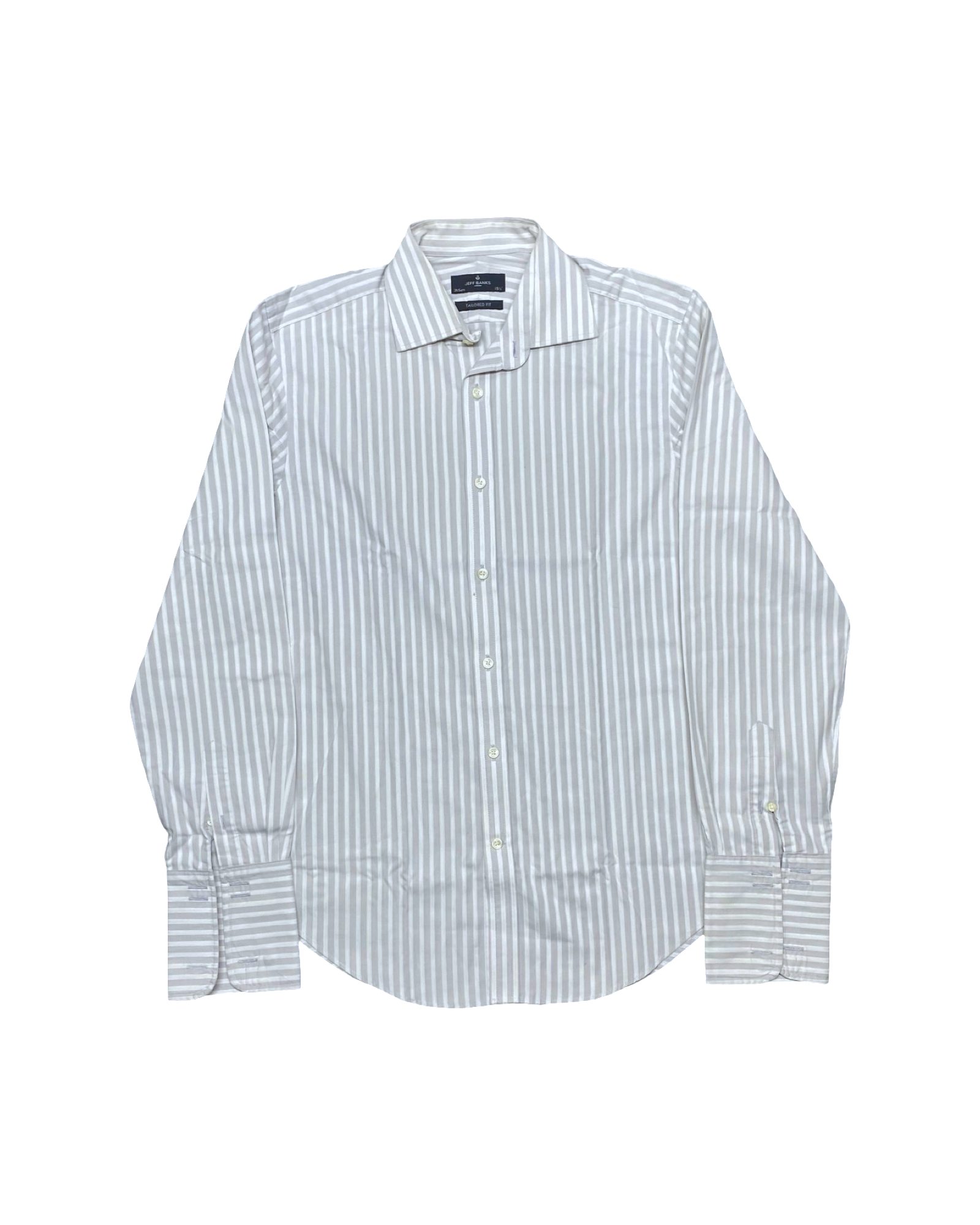 Jeff Banks Striped Button-Up Shirt | Size Medium | Chest 21.5”
