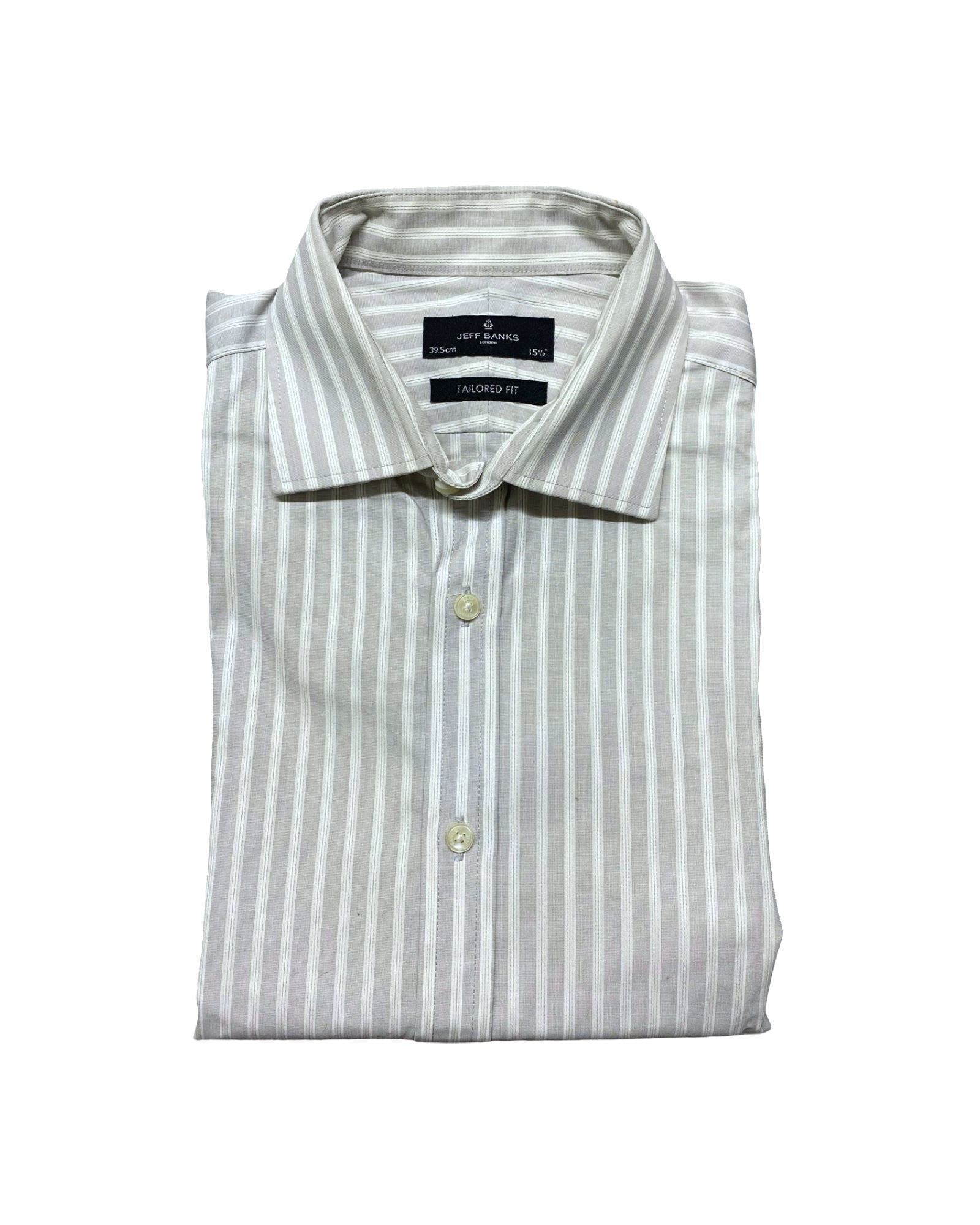 Jeff Banks Striped Button-Up Shirt | Size Medium | Chest 21.5”