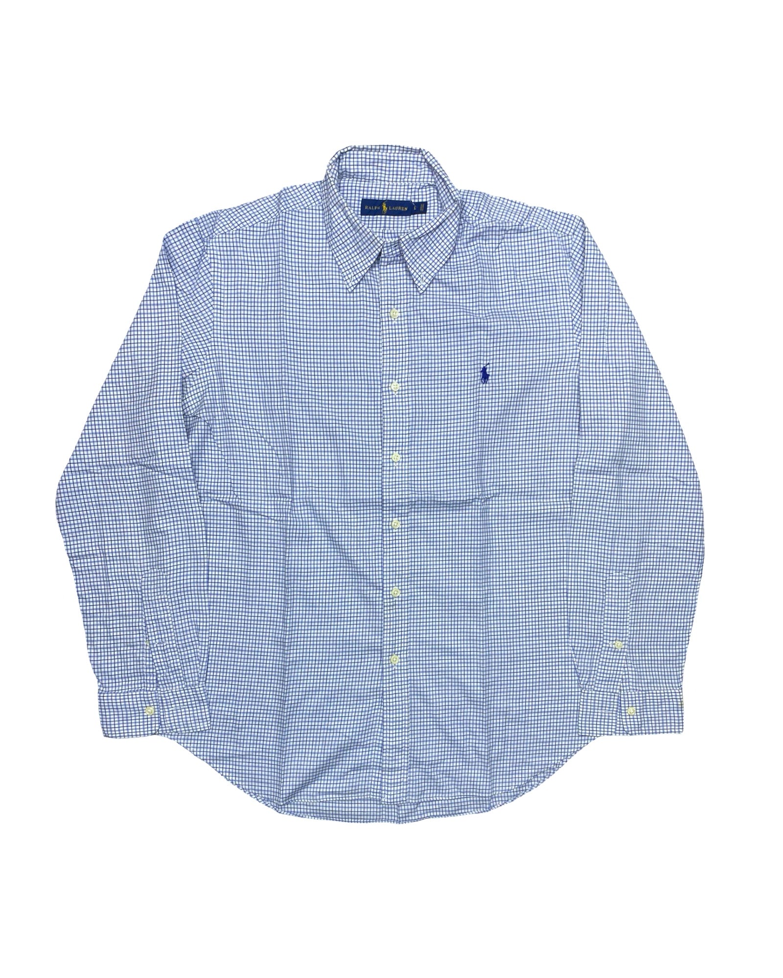 Ralph Lauren Blue & White Check Shirt | XL | Chest 25”